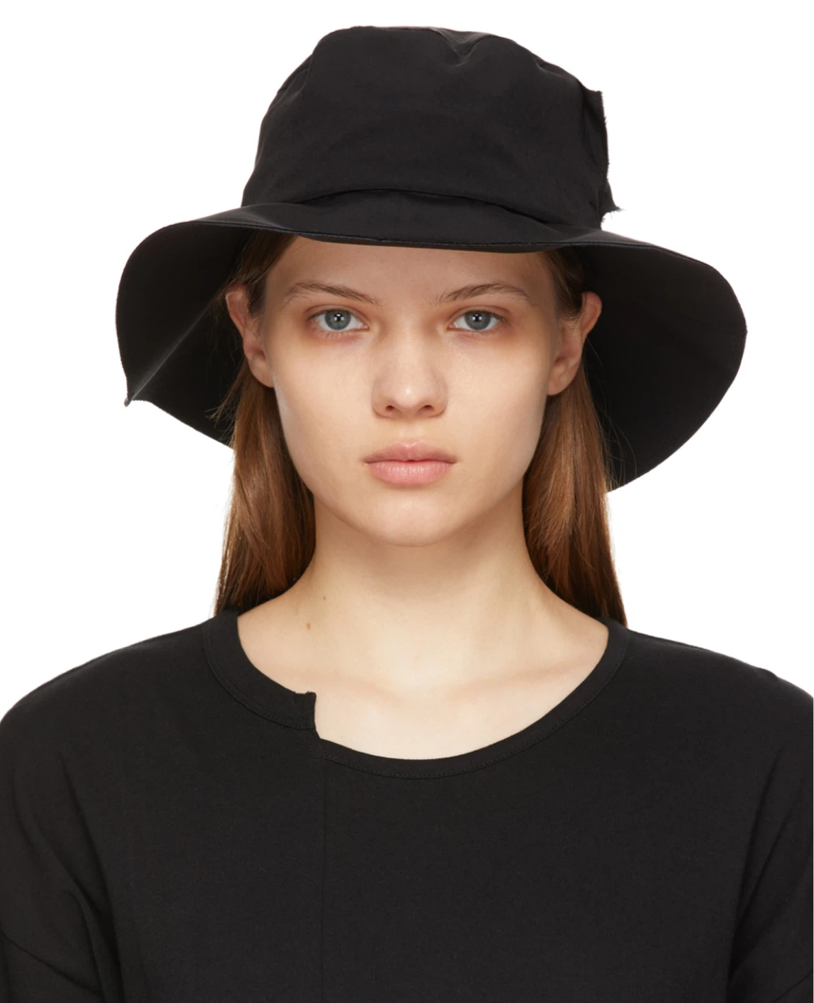 Yohji Yamamoto Y’s Black satin cut bucket hat