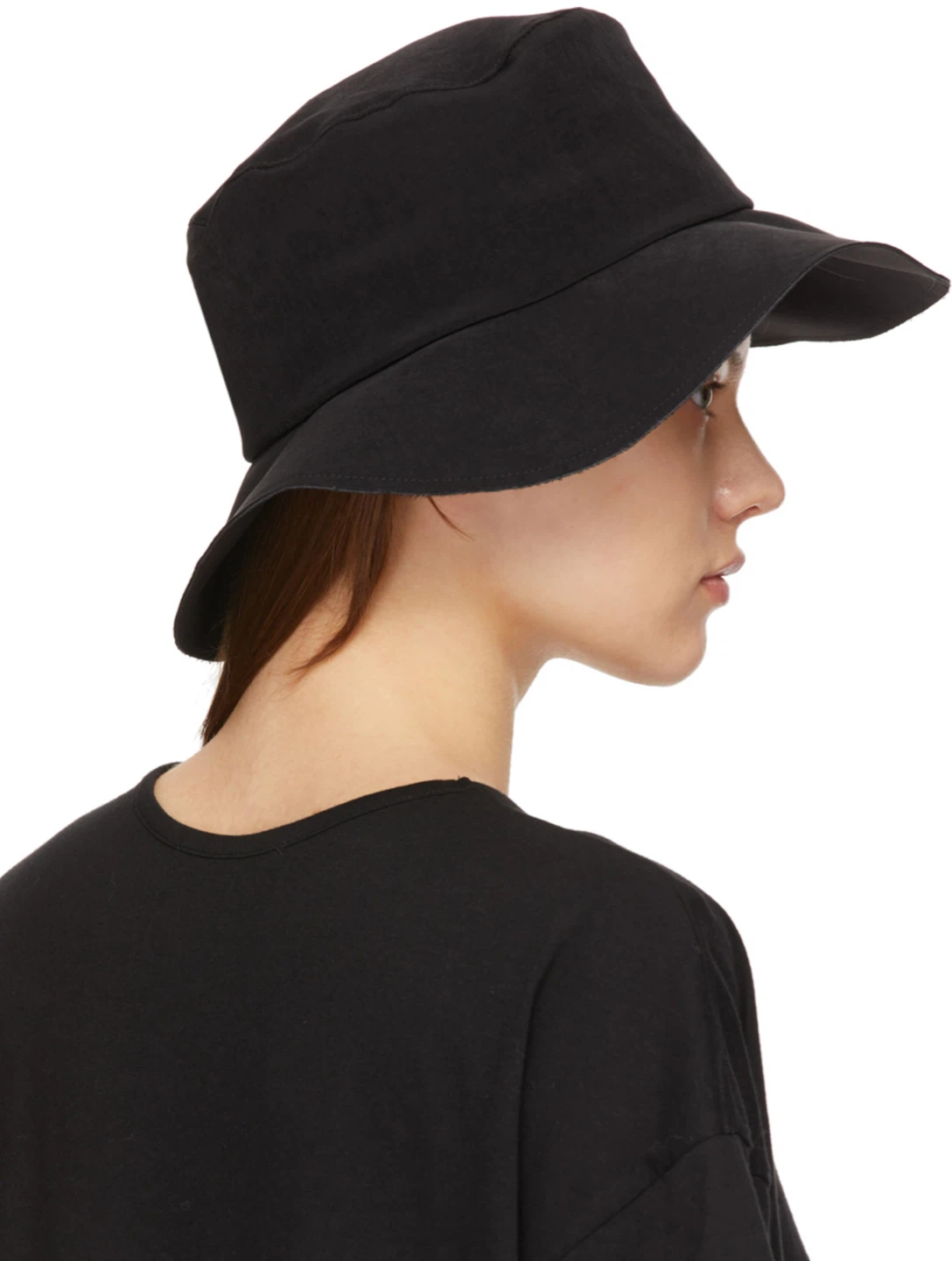 Yohji Yamamoto Y’s Black satin cut bucket hat - photo 3