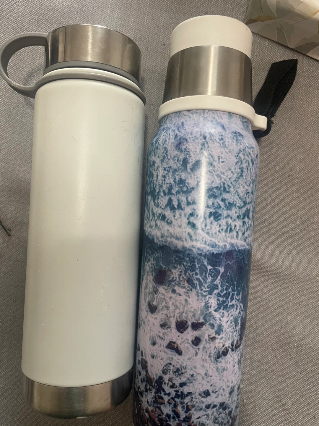 Two Water Bottles - White and Ocean Wave Design - photo 2
