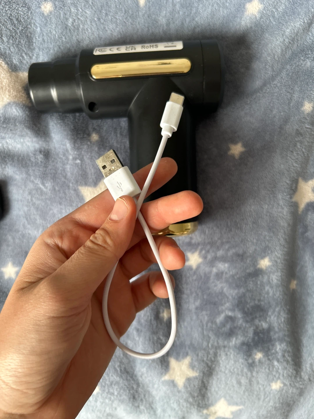 Black Massage Gun with 3 Attachments and USB Cable - photo 3