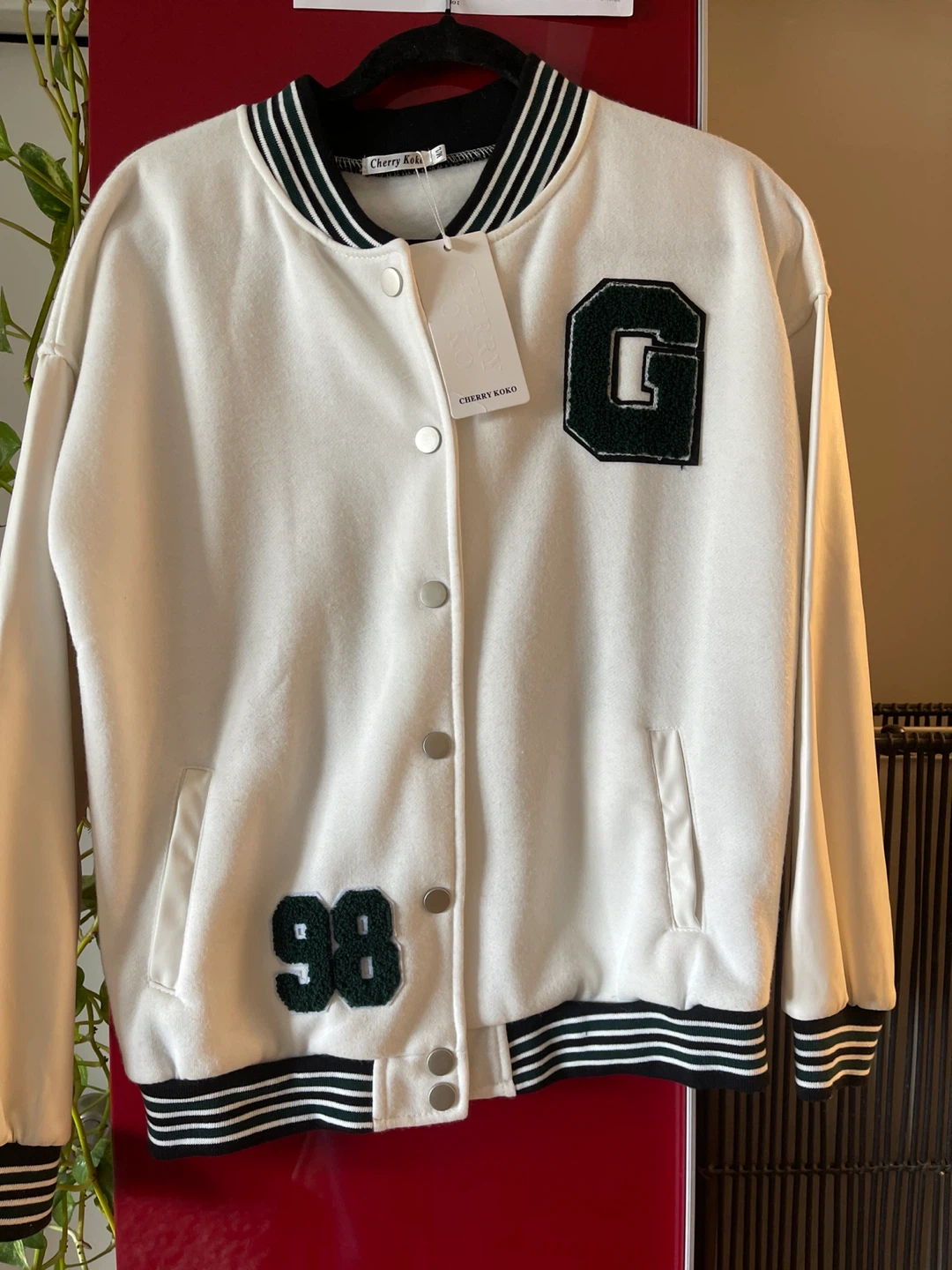 New Cherry Koko Letterman Jacket with Ecco sleeves