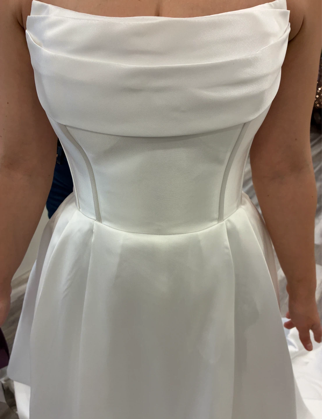 White Strapless A-Line Wedding Dress - photo 4