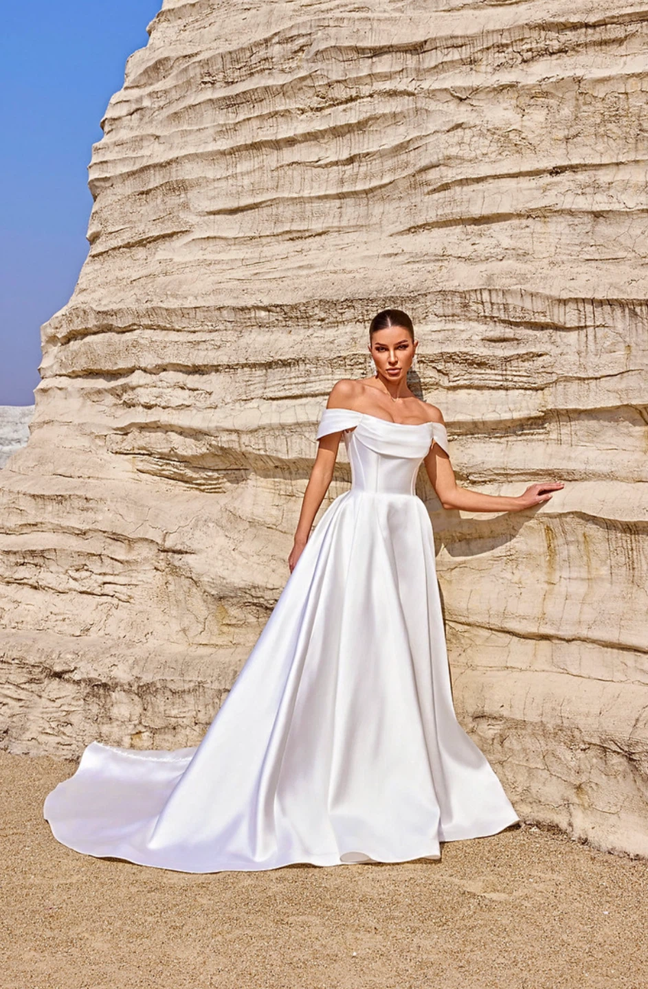 White Strapless A-Line Wedding Dress