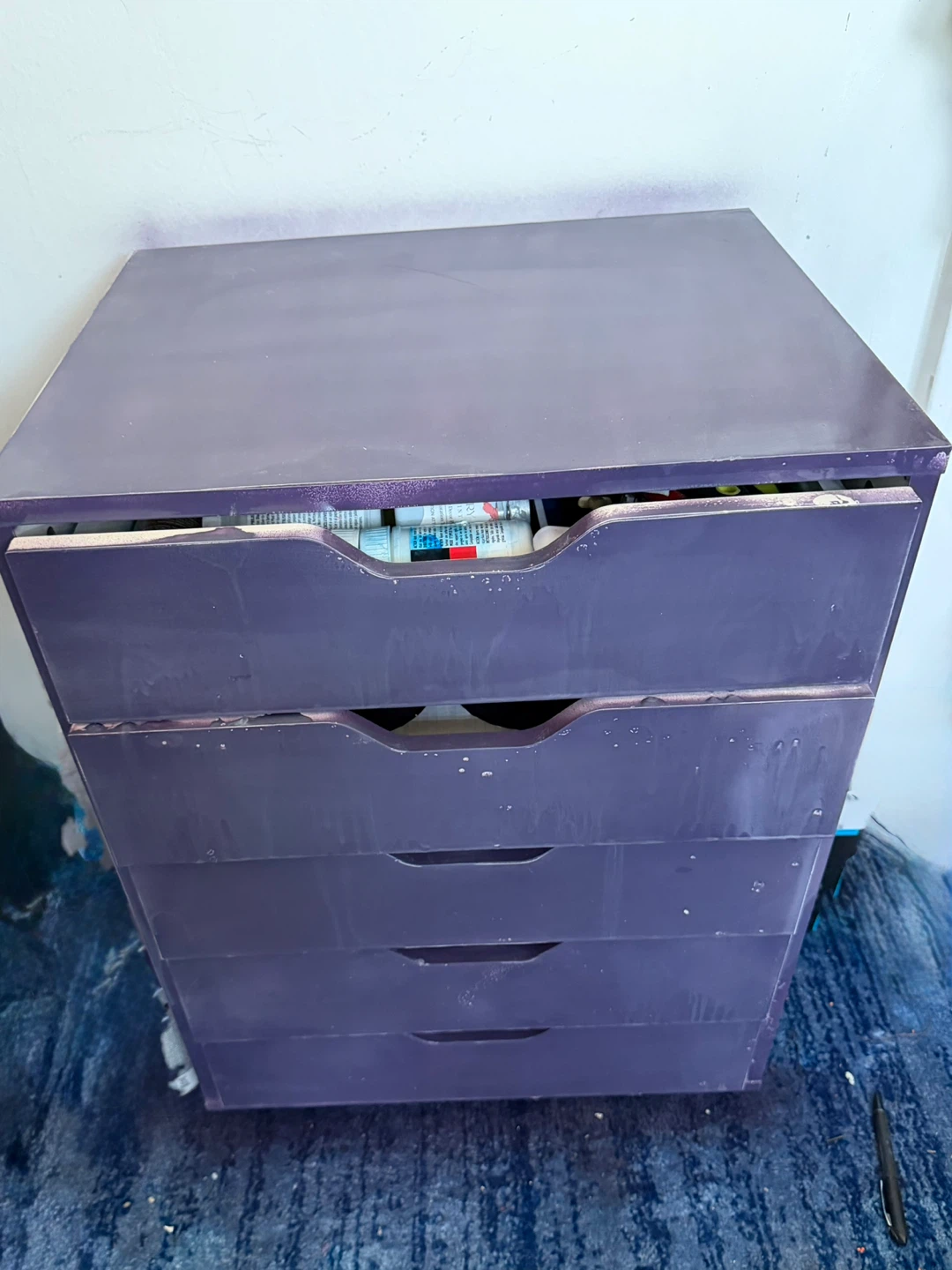 Purple 4-Drawer Storage Unit