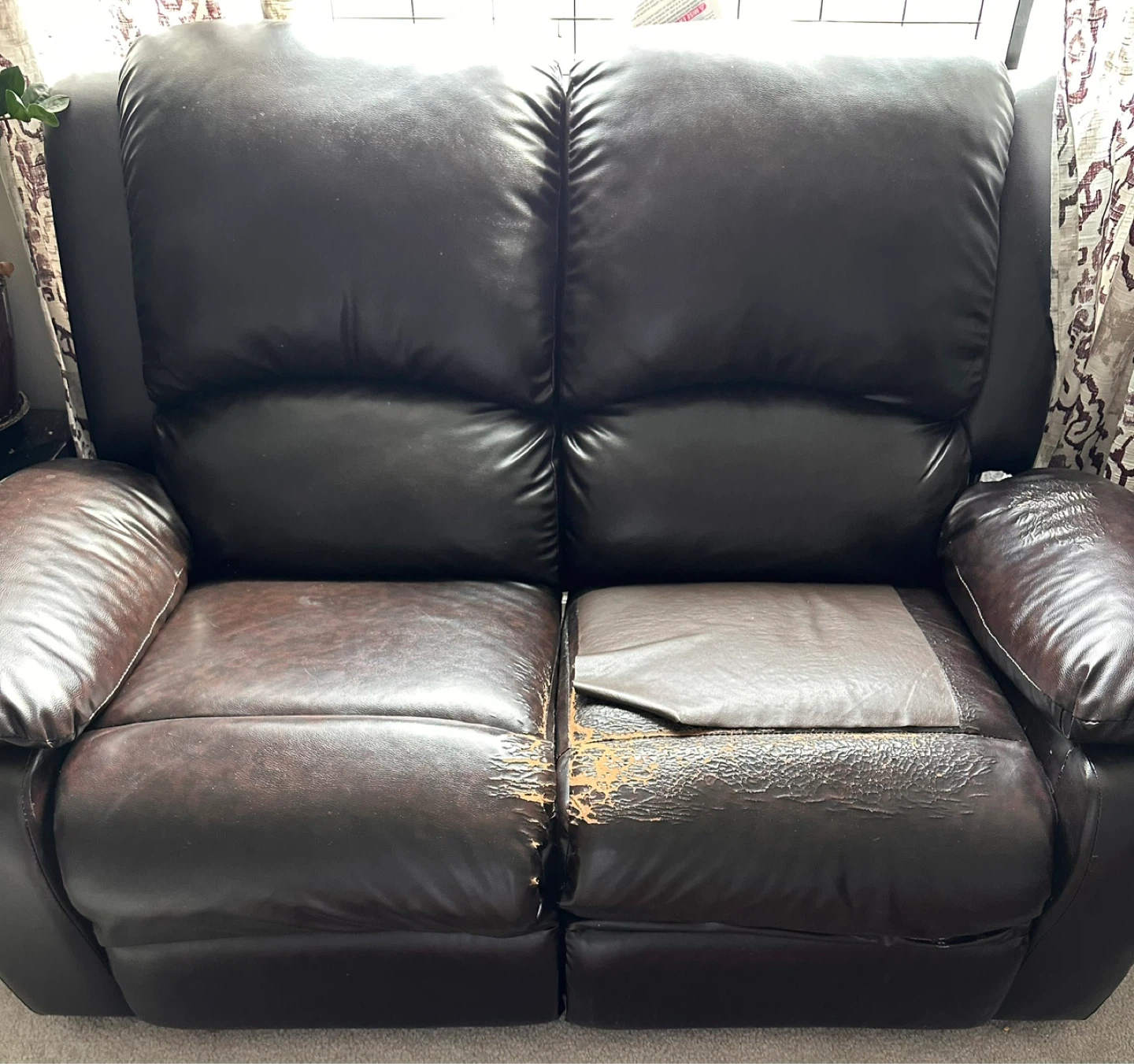 Reclining couch 1 piece, 2 piece