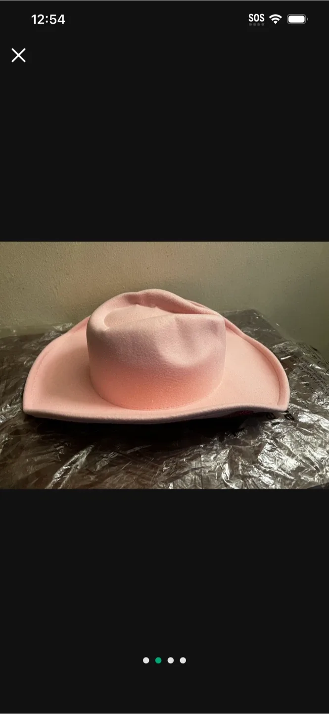 Pink Cowboy Hat with Rhinestone Hearts - photo 4