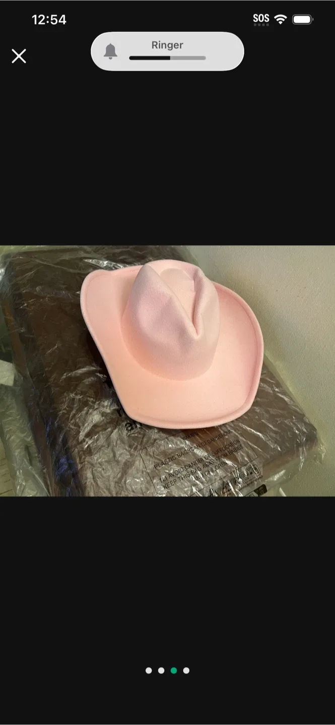 Pink Cowboy Hat with Rhinestone Hearts - photo 3