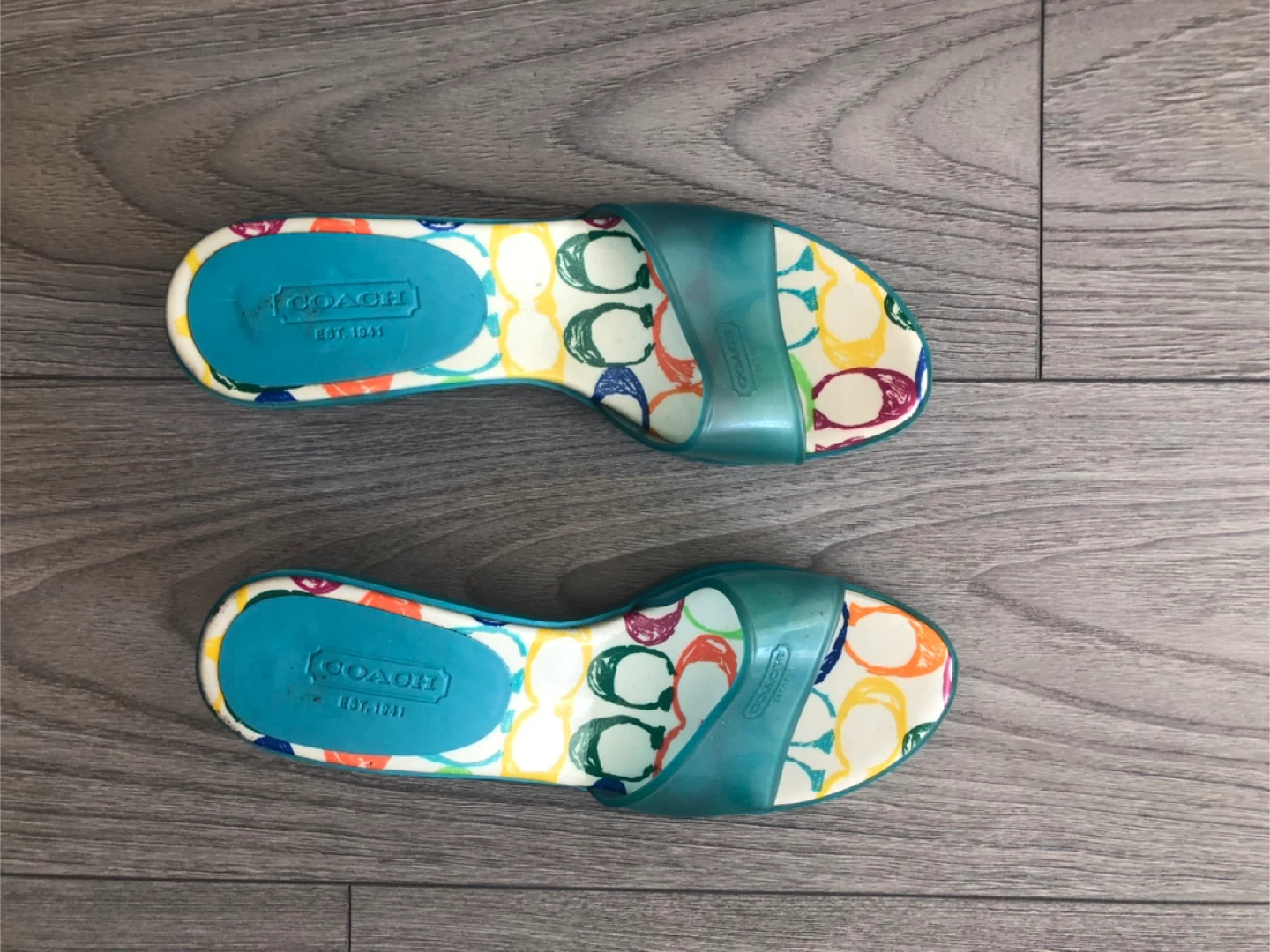 Super Cute Coach Slip-On Sandals. Size 9