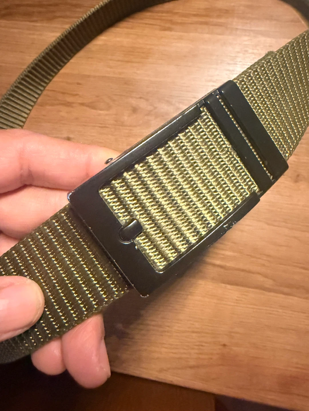 Green Webbing Belt with Black Buckle - photo 2