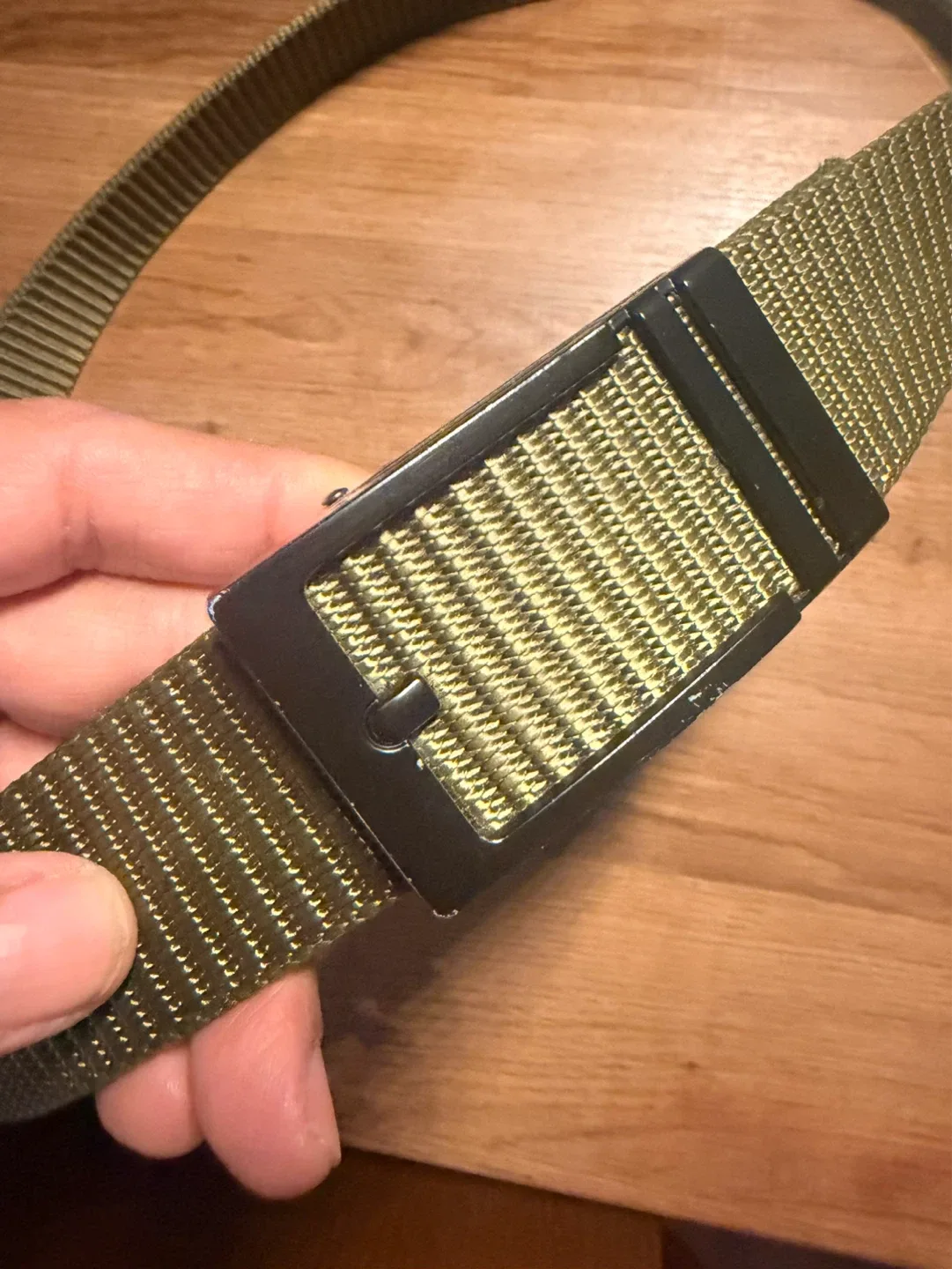 Green Webbing Belt with Black Buckle - photo 2