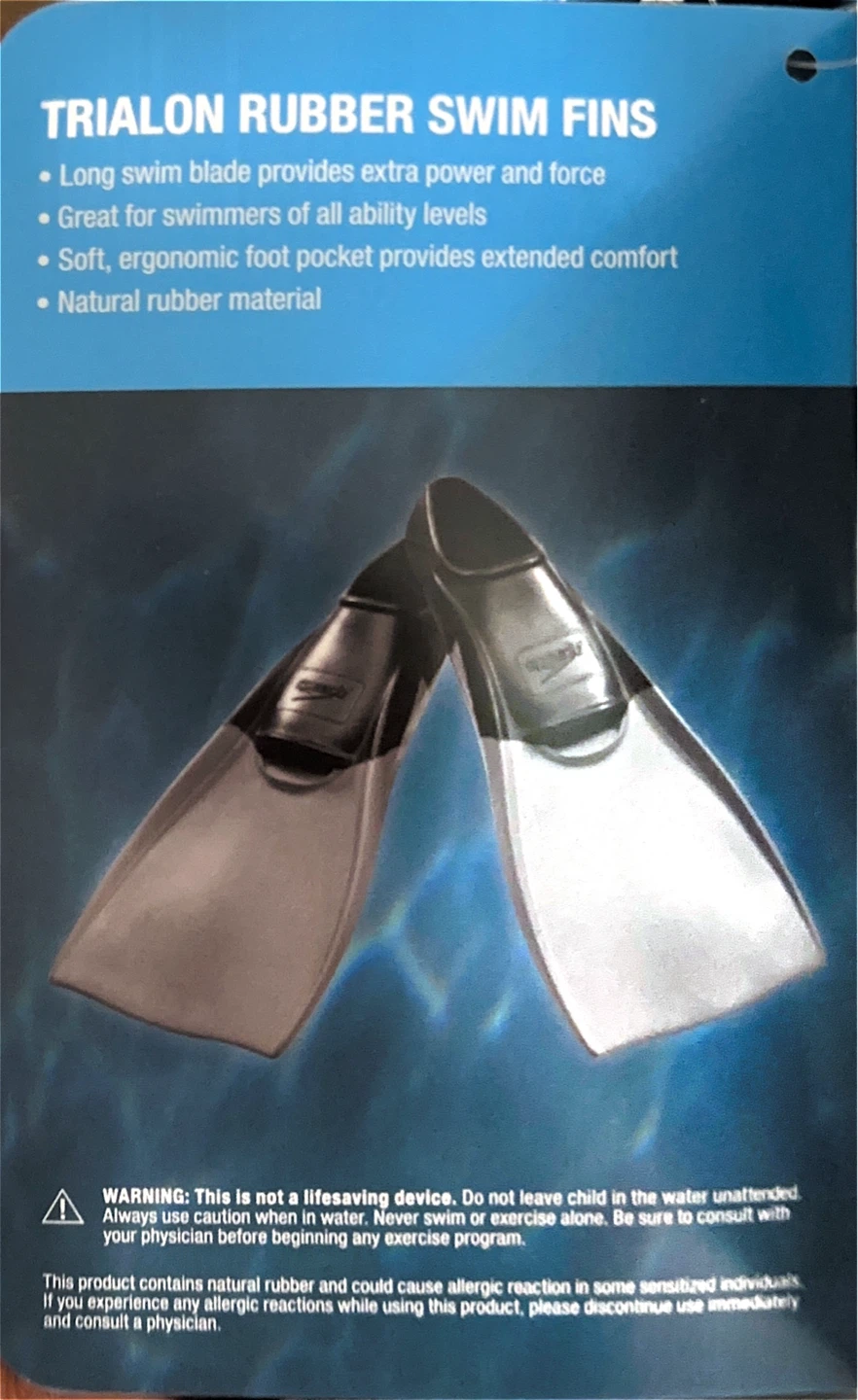 Speedo Trialon Rubber Swim Fins - Size M - photo 4