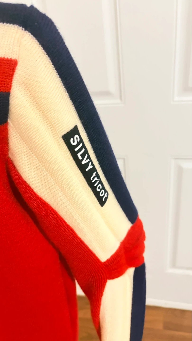 POOL Silvy Tricot Sweater - Red, Cream, Navy