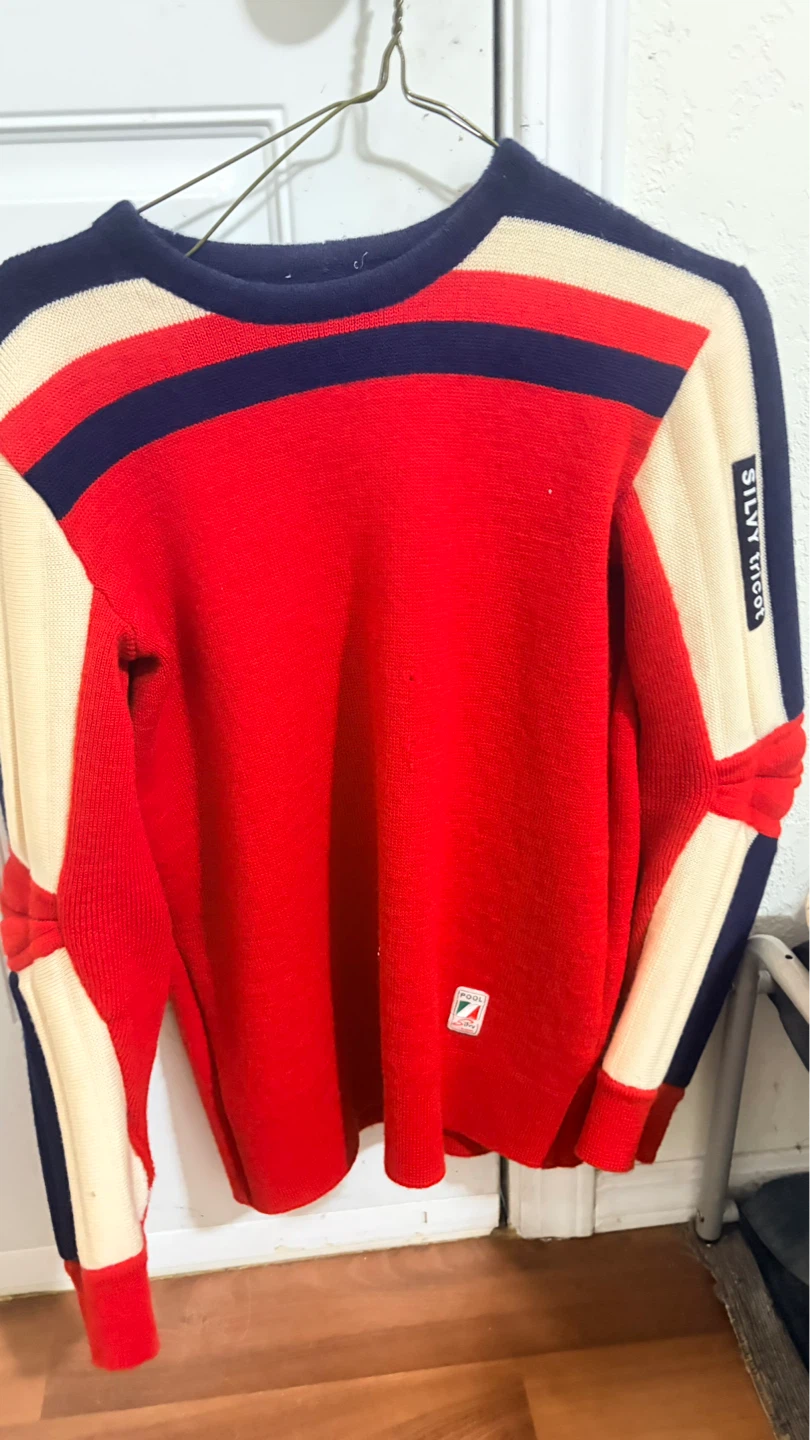 POOL Silvy Tricot Sweater - Red, Cream, Navy - photo 3