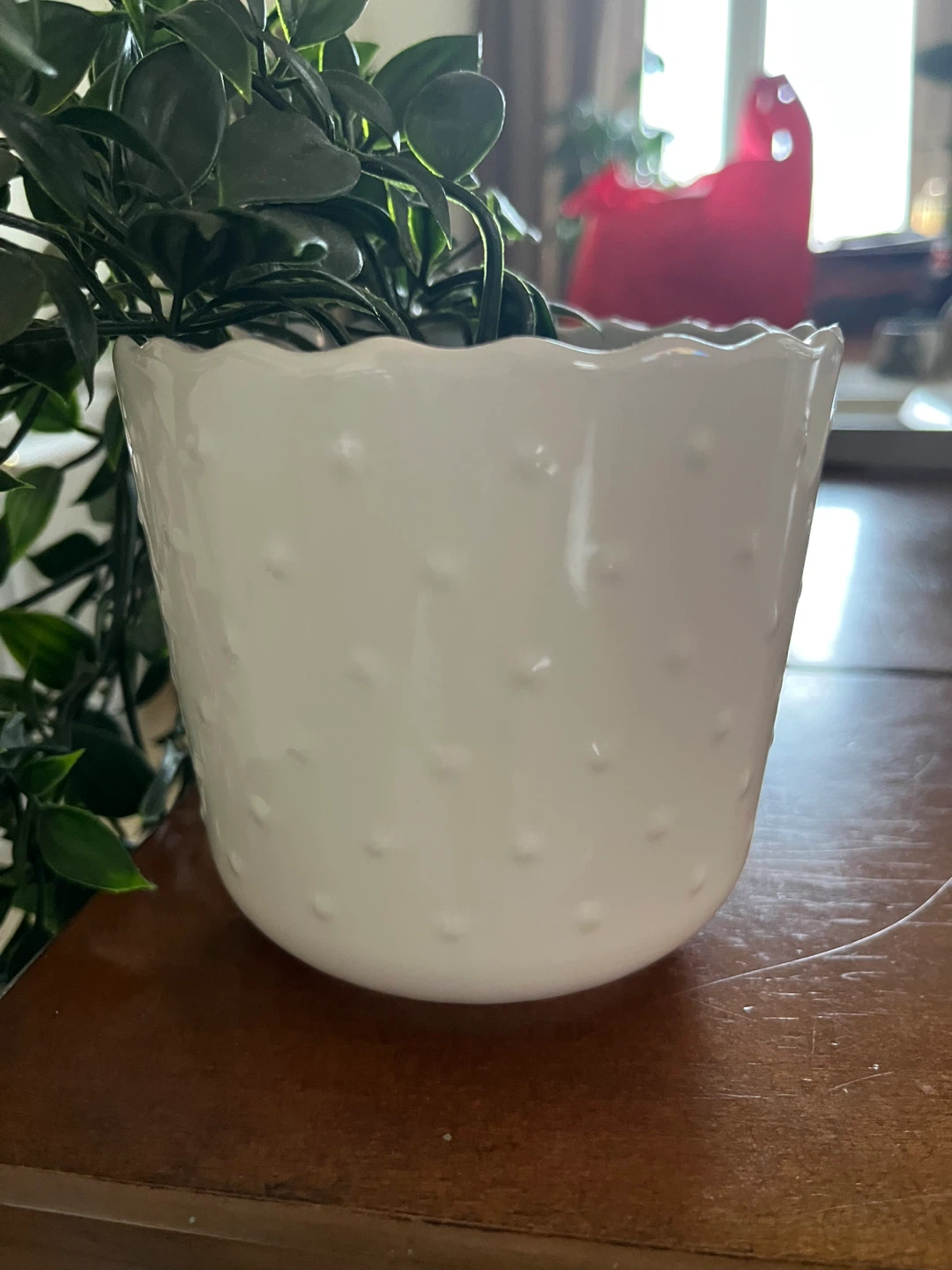 Faux Hanging Plant in White Textured Pot - photo 4