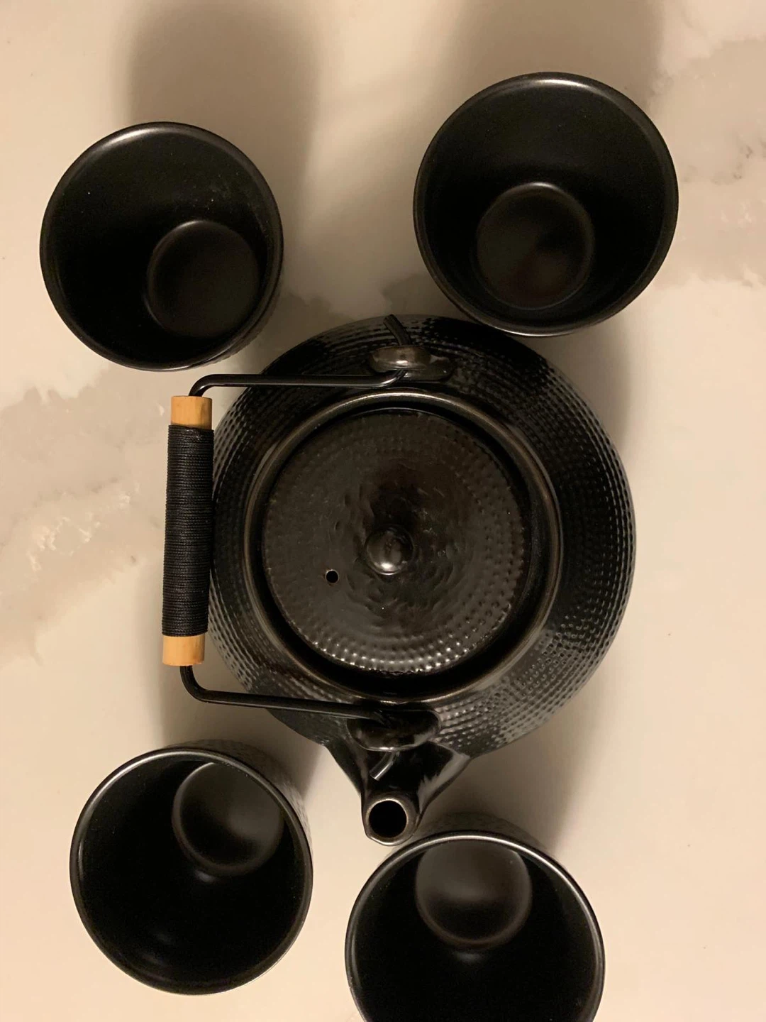Black Cast Iron Tea Set with 4 Cups - photo 2