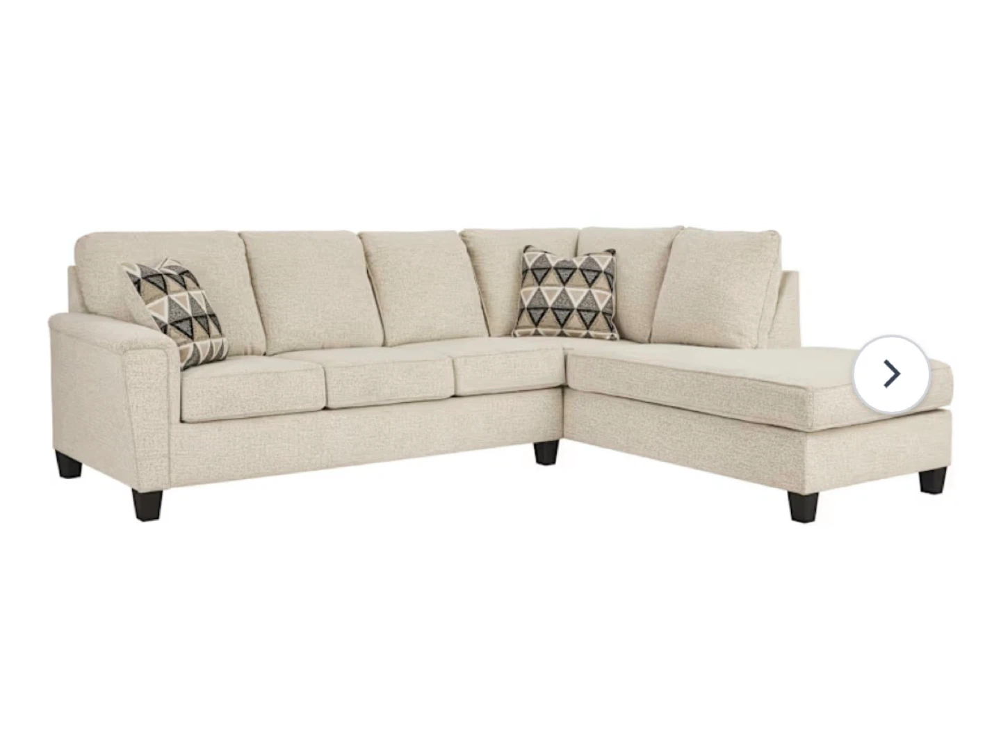 Cream Sectional Sofa with Chaise - photo 5