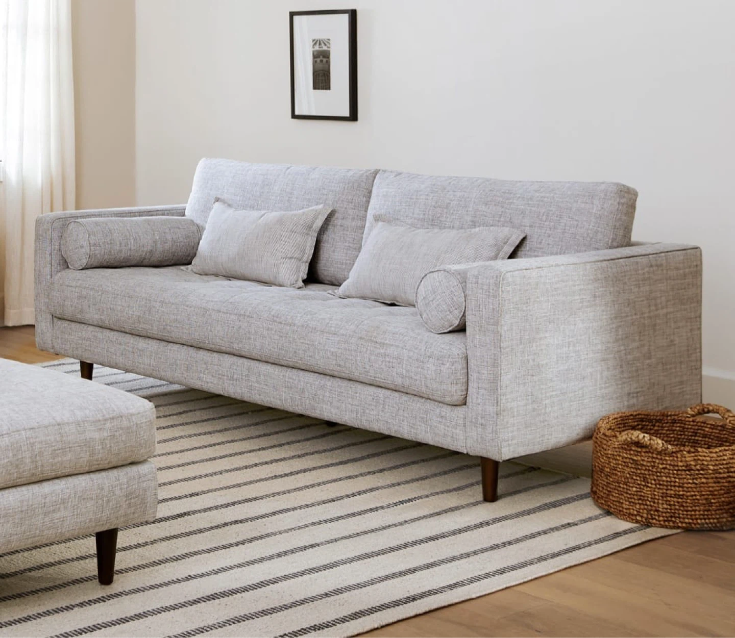 Article Couch: Sven Birch Ivory Collection — Light Gray