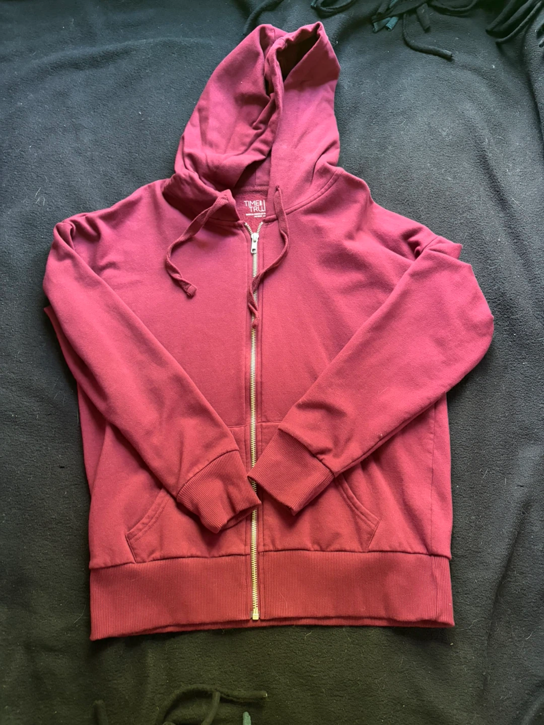 Time and Tru Burgundy Zip-Up Hoodie - Size M