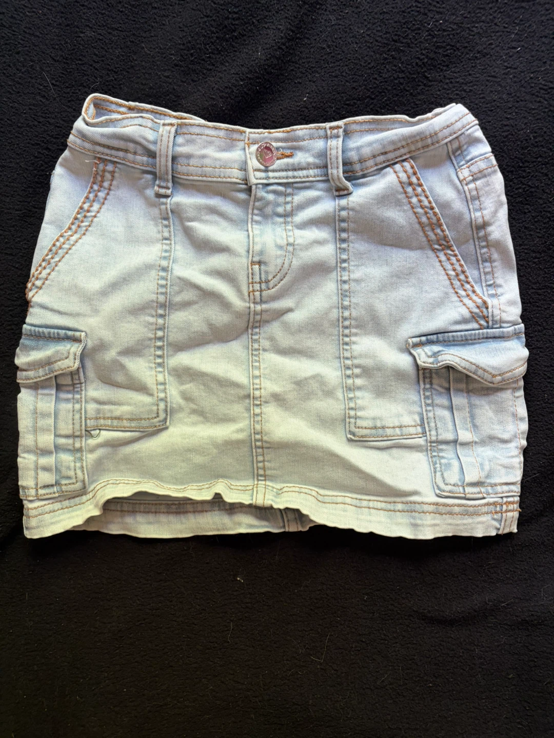 LOVEGEN Light Wash Denim Cargo Mini Skirt Size 0/25