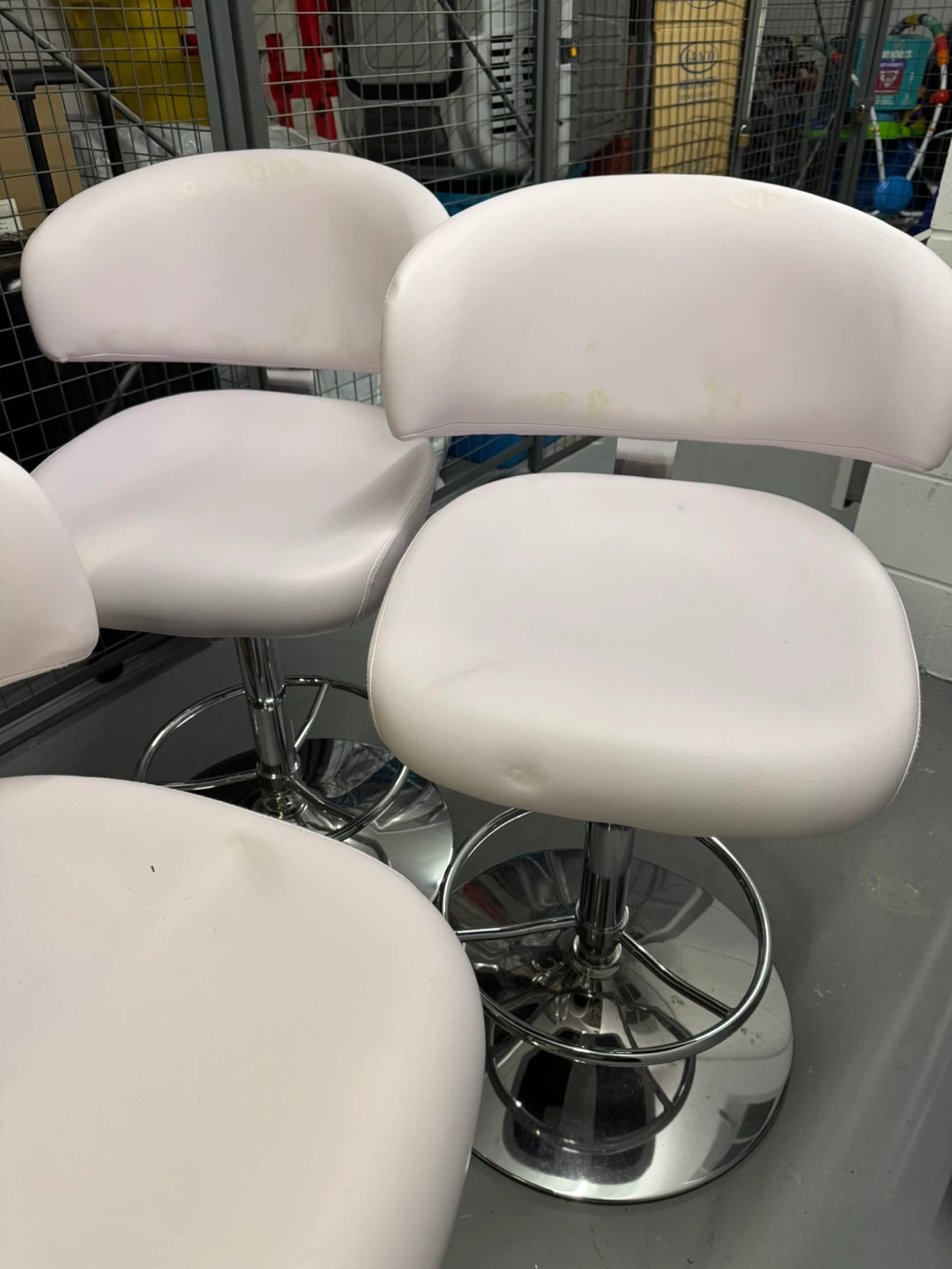 Leather Bar Stools (Set of 3)
