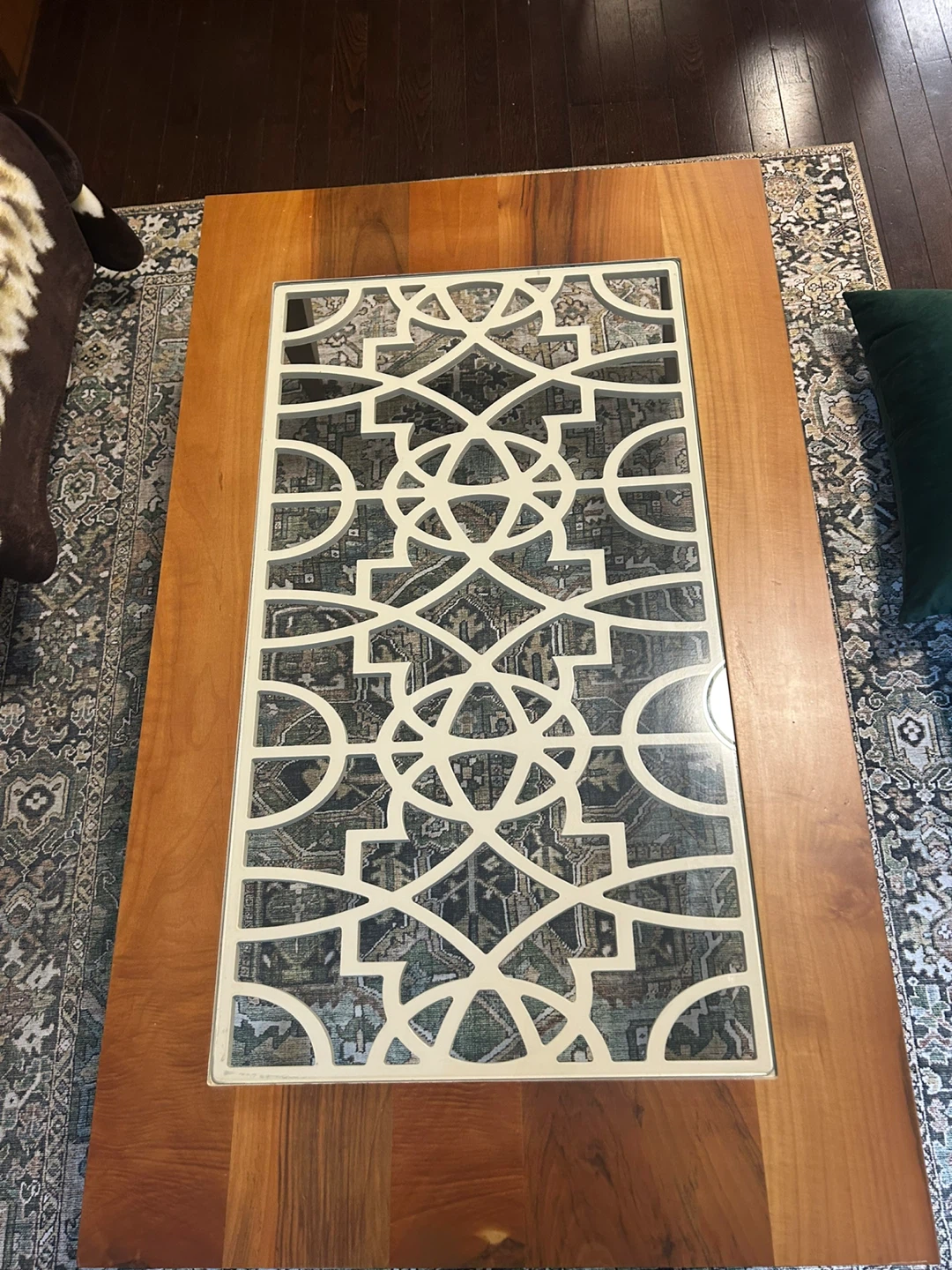 Wood Coffee Table with Decorative Inlay - photo 5