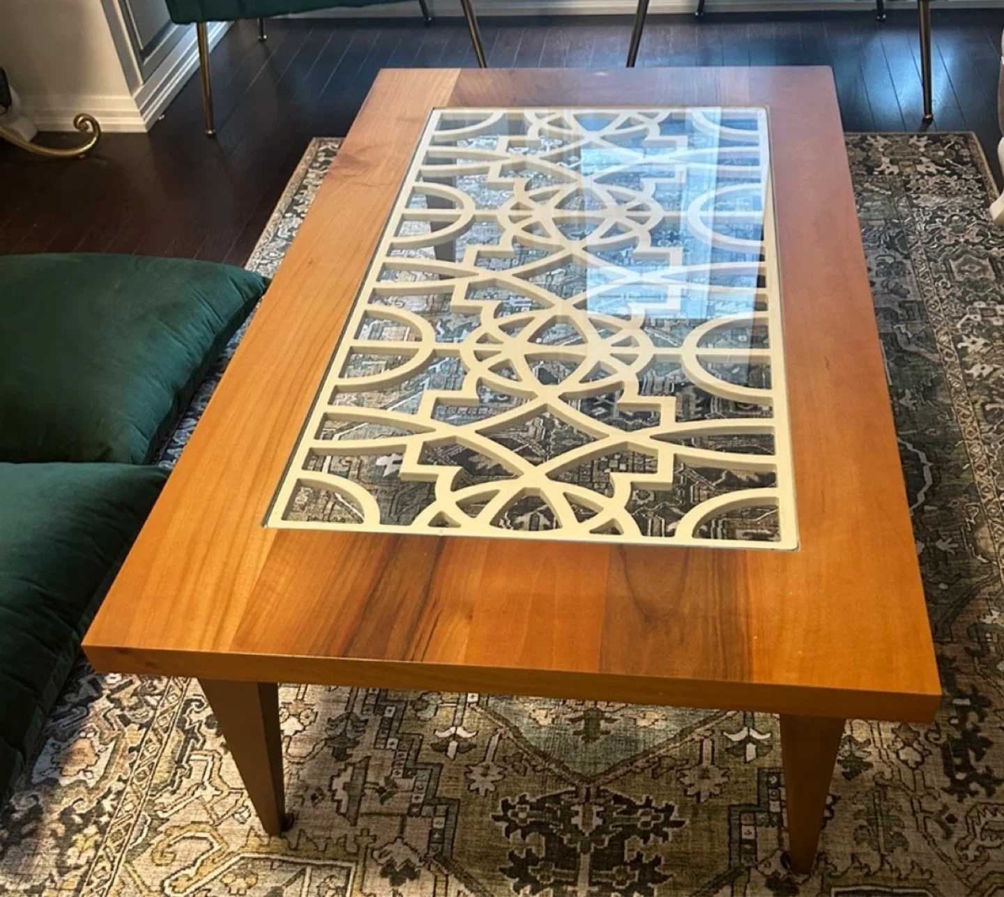Wood Coffee Table with Decorative Inlay - photo 2