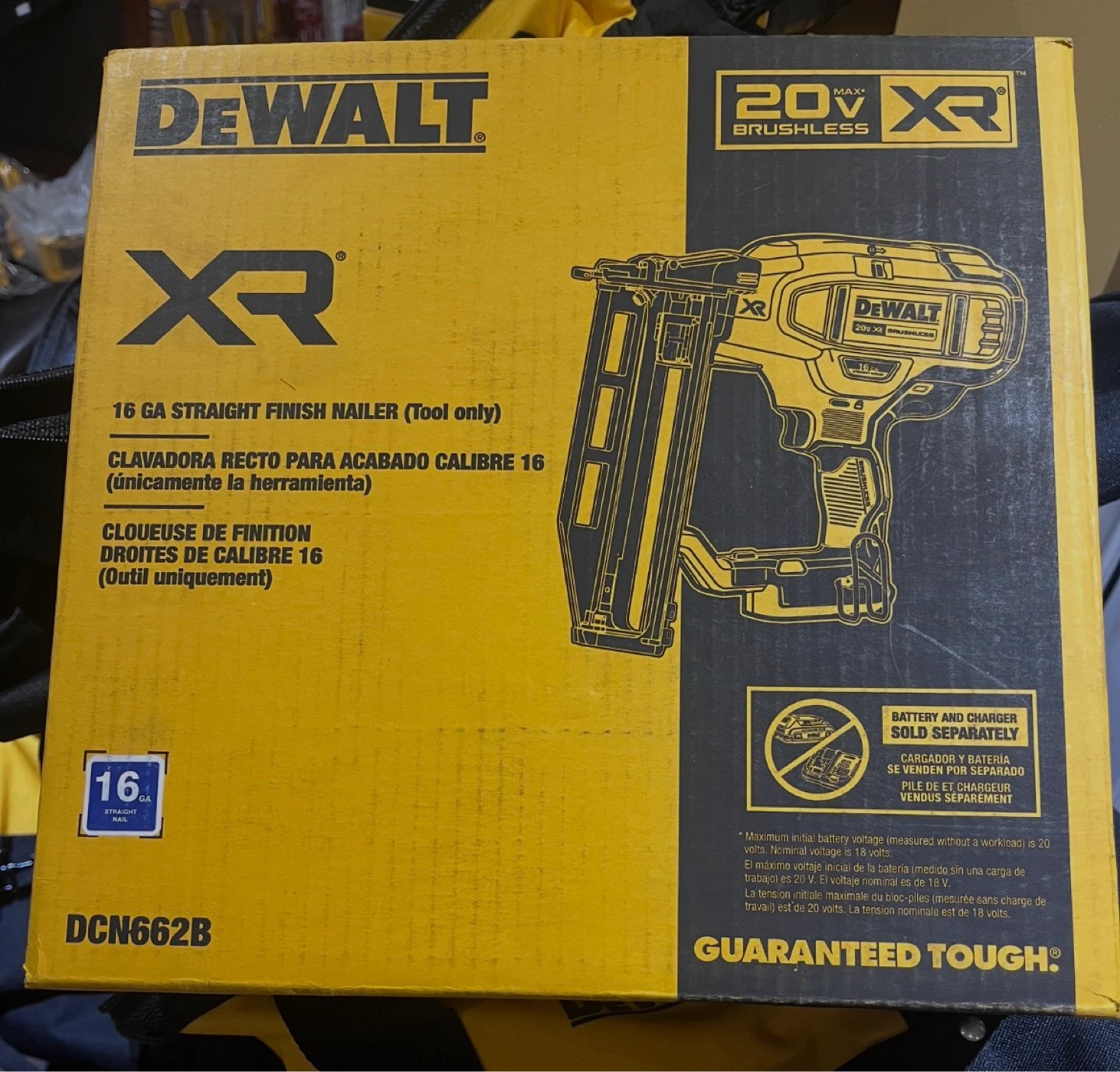 DeWalt 20V XR Brushless 16 GA Straight Finish Nailer (Tool Only)