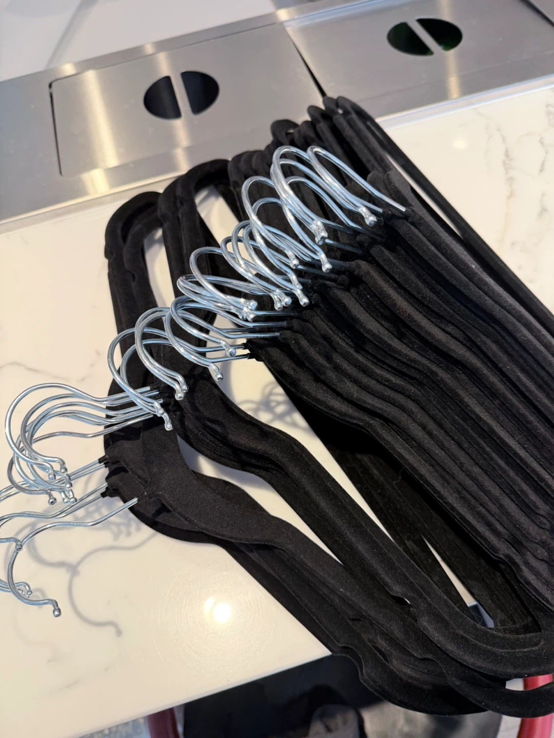 Set of 10 Black Velvet Hangers