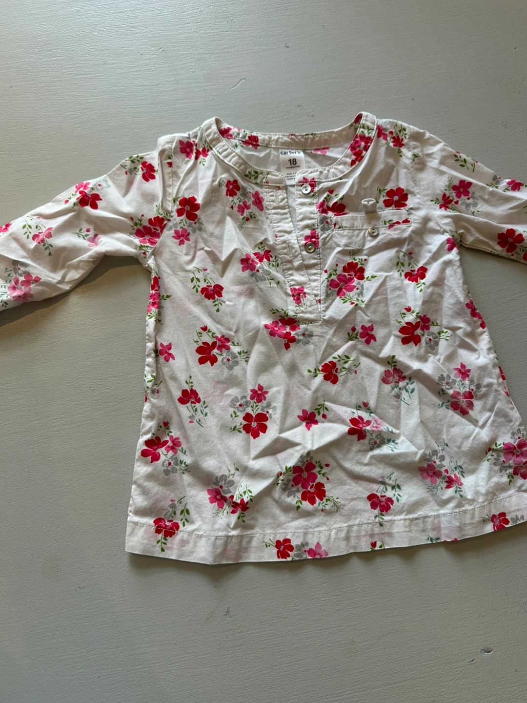 Carter's Toddler Girl Floral Tunic Top Size 18 Months