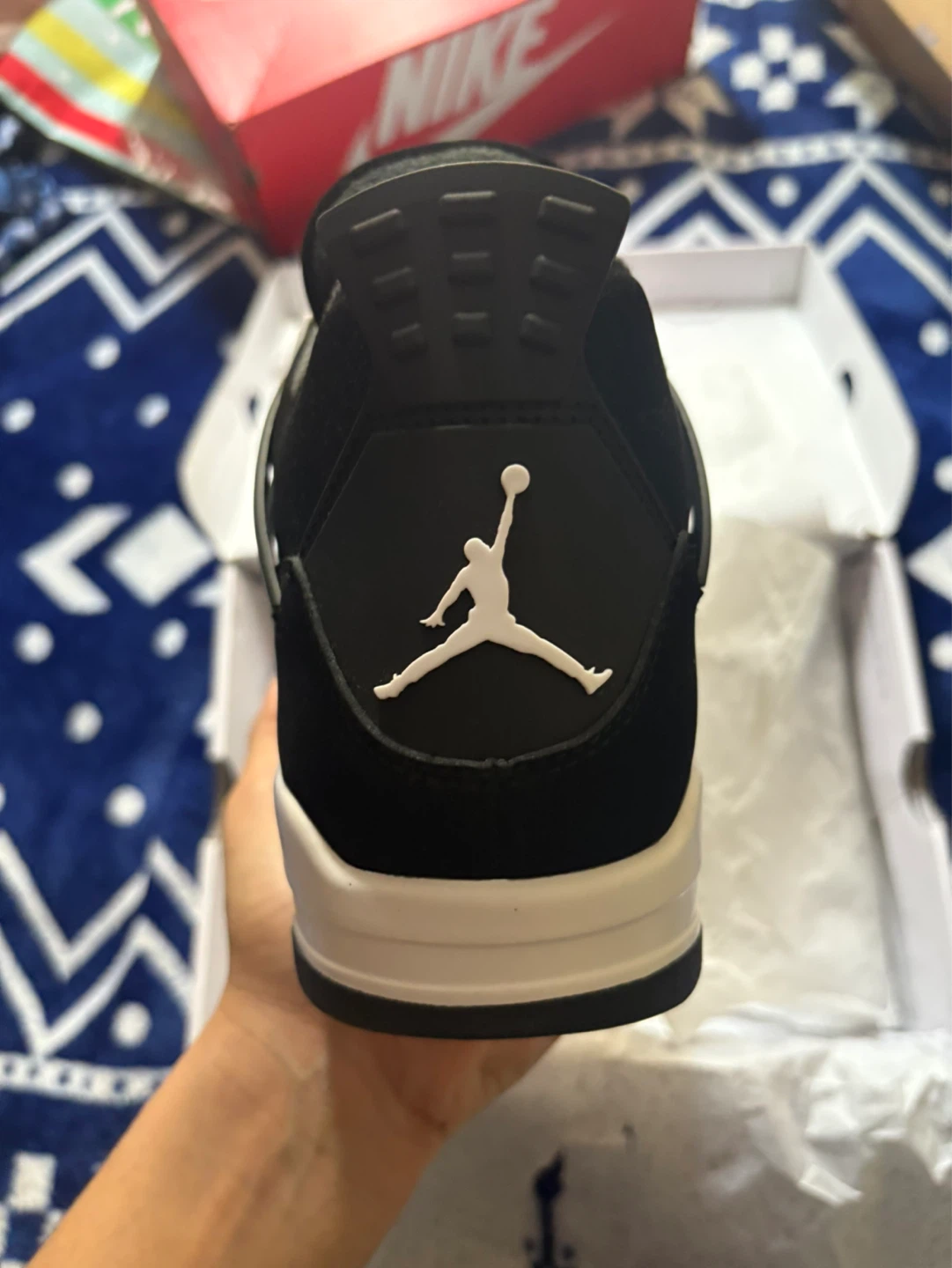 Air Jordan 4 Retro Black/White Men's Size 10 - photo 3