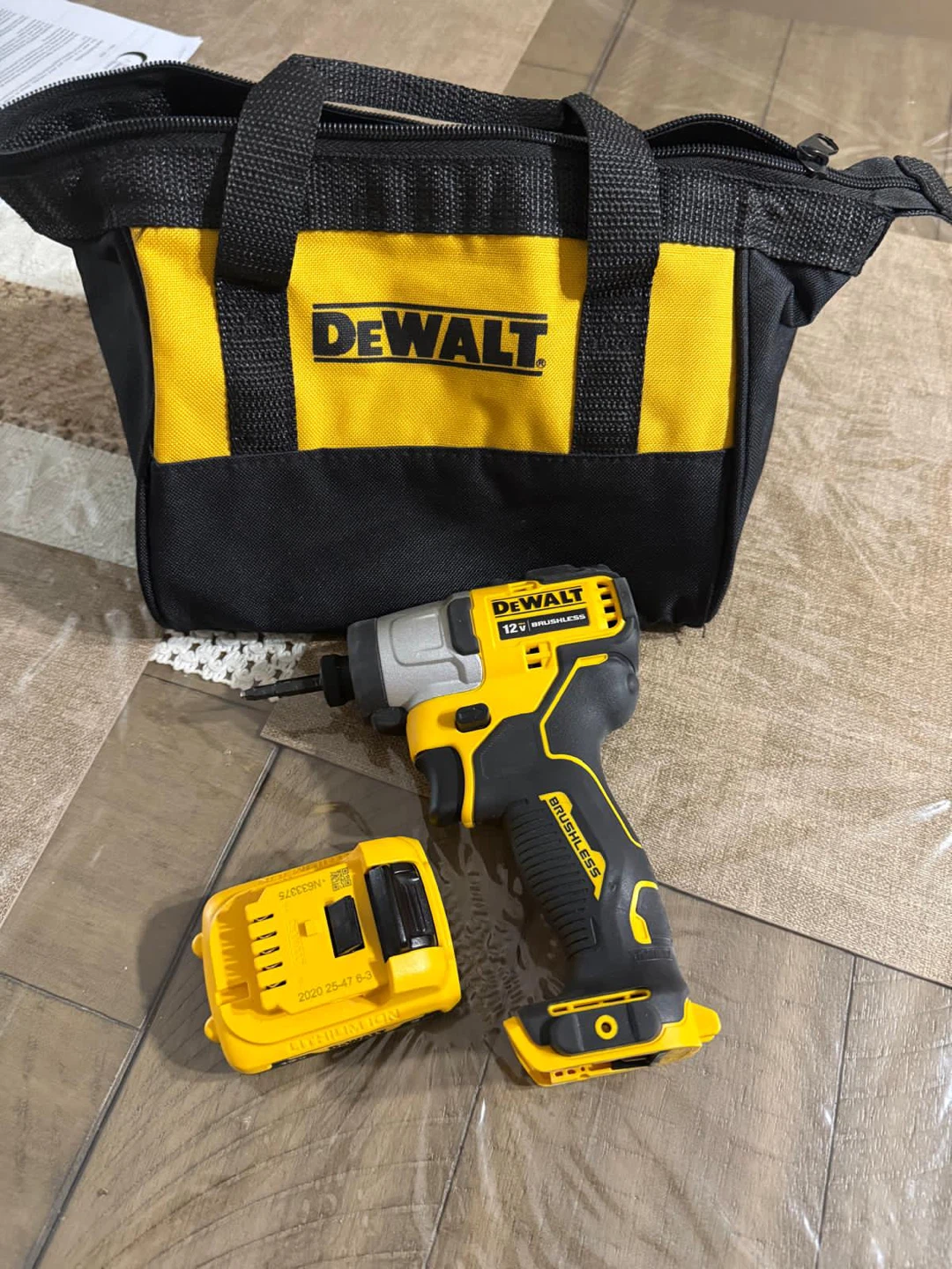 DEWALT 12V Brushless Impact Driver with Battery and Bag