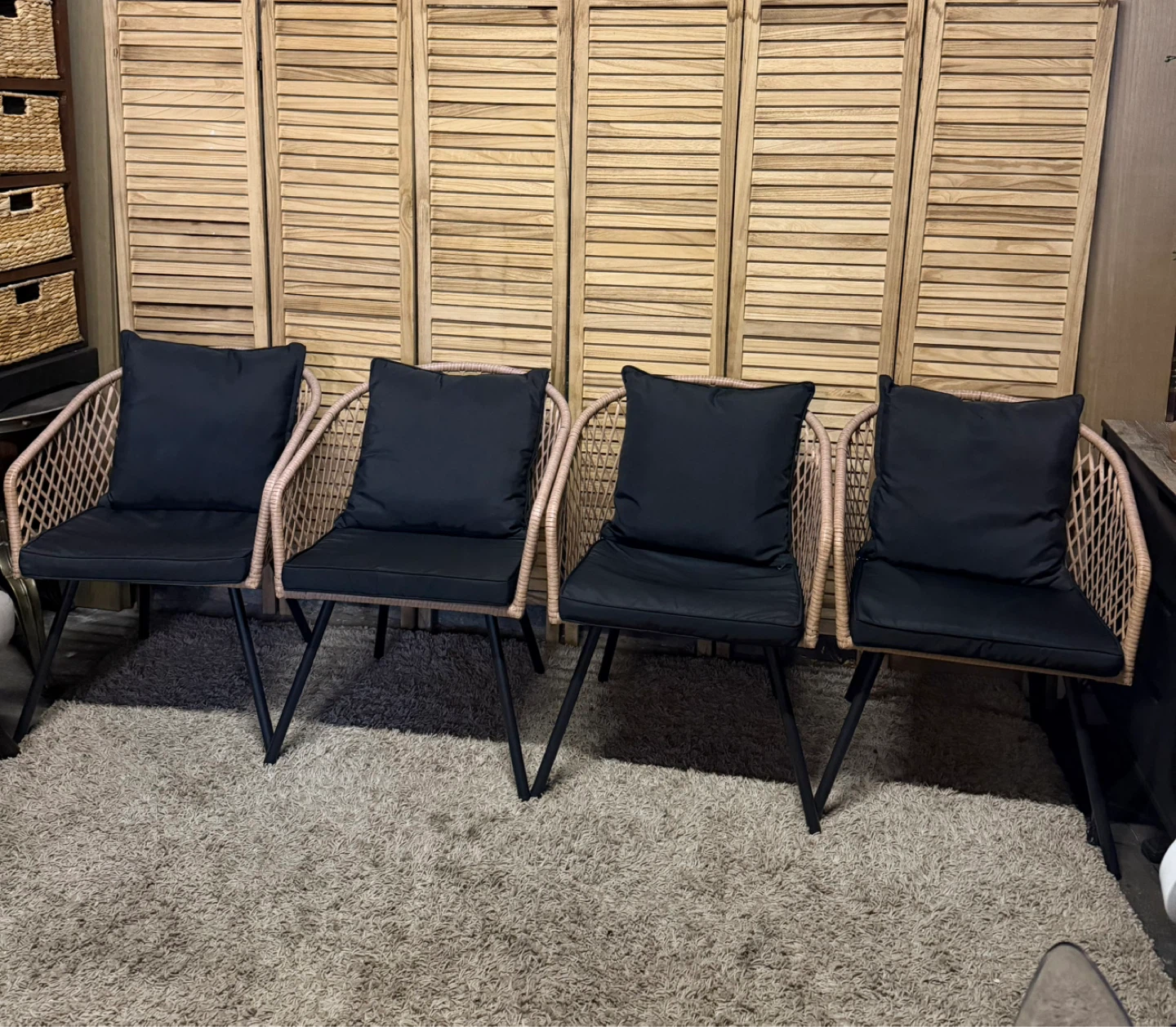 Outdoor wicker chairs