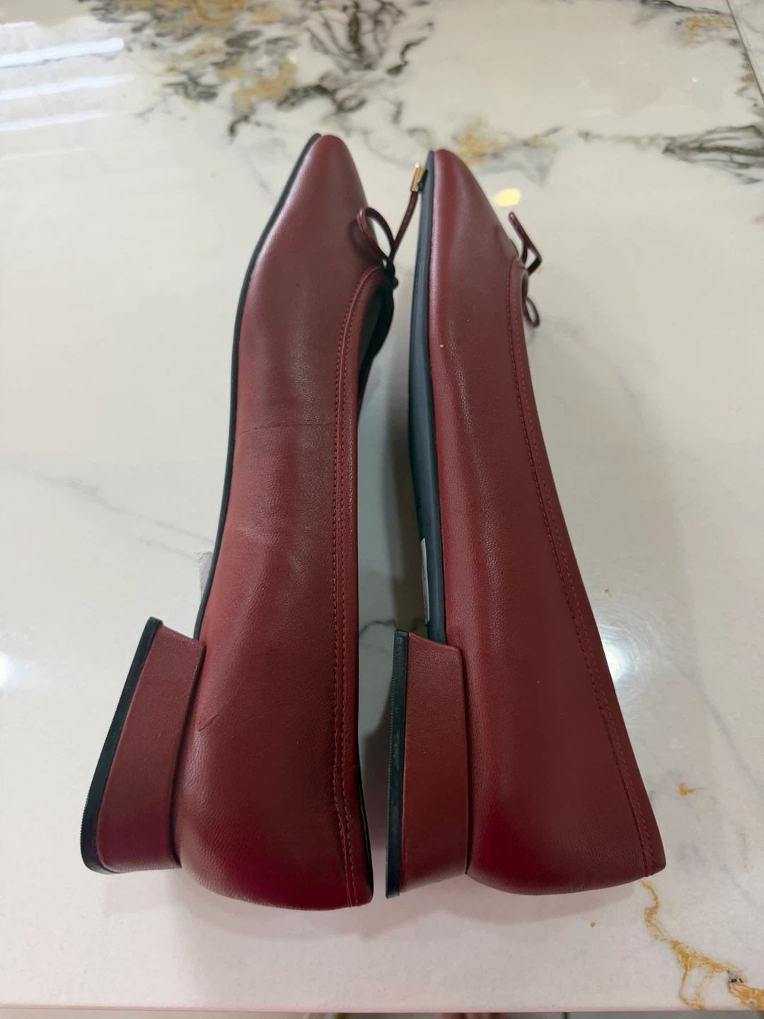 Clarks Women's Burgundy Leather Ballet Flats - US 10M - photo 3