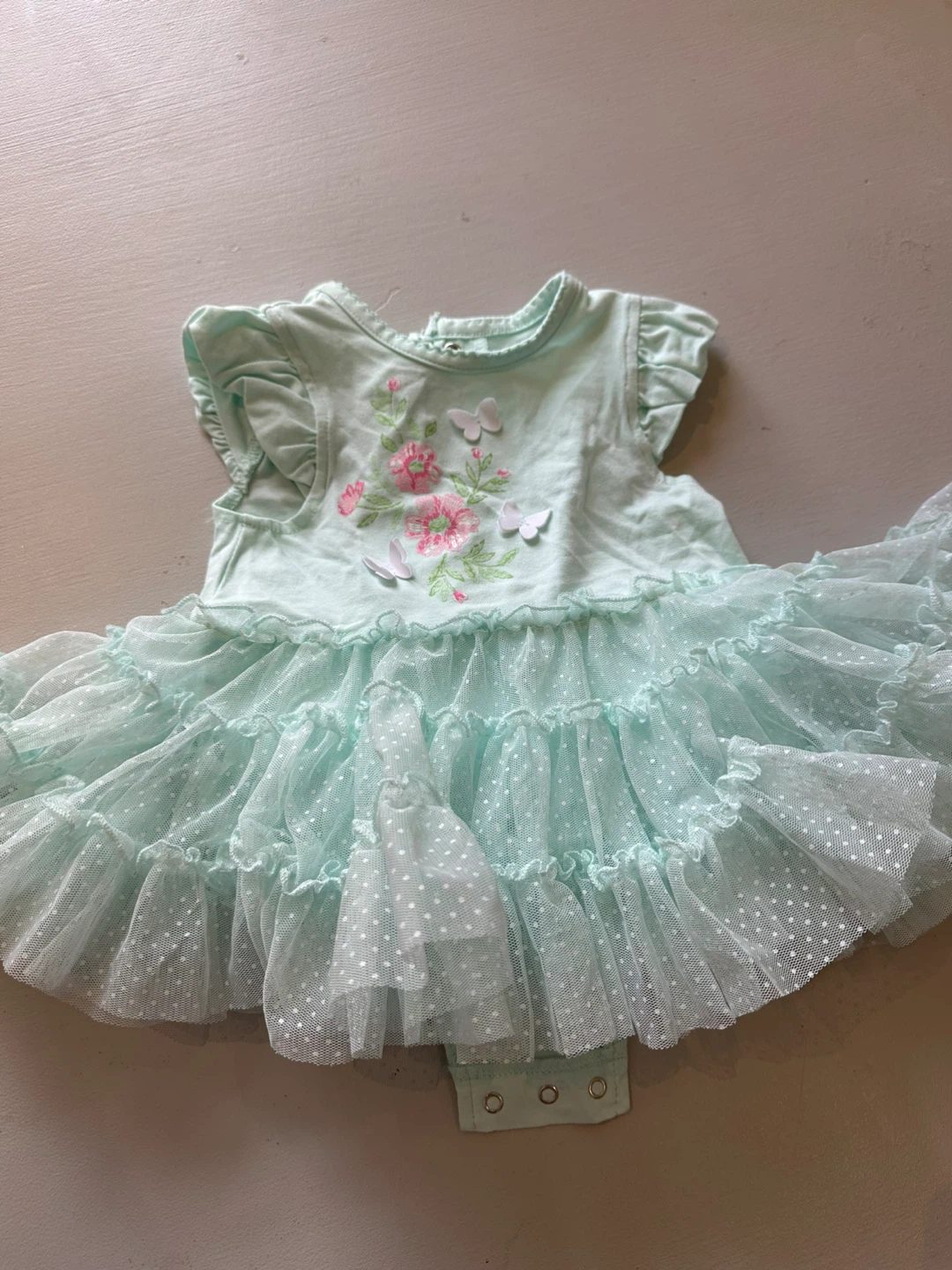 Little Me Baby Girls Mint Tutu Bodysuit Size 6M