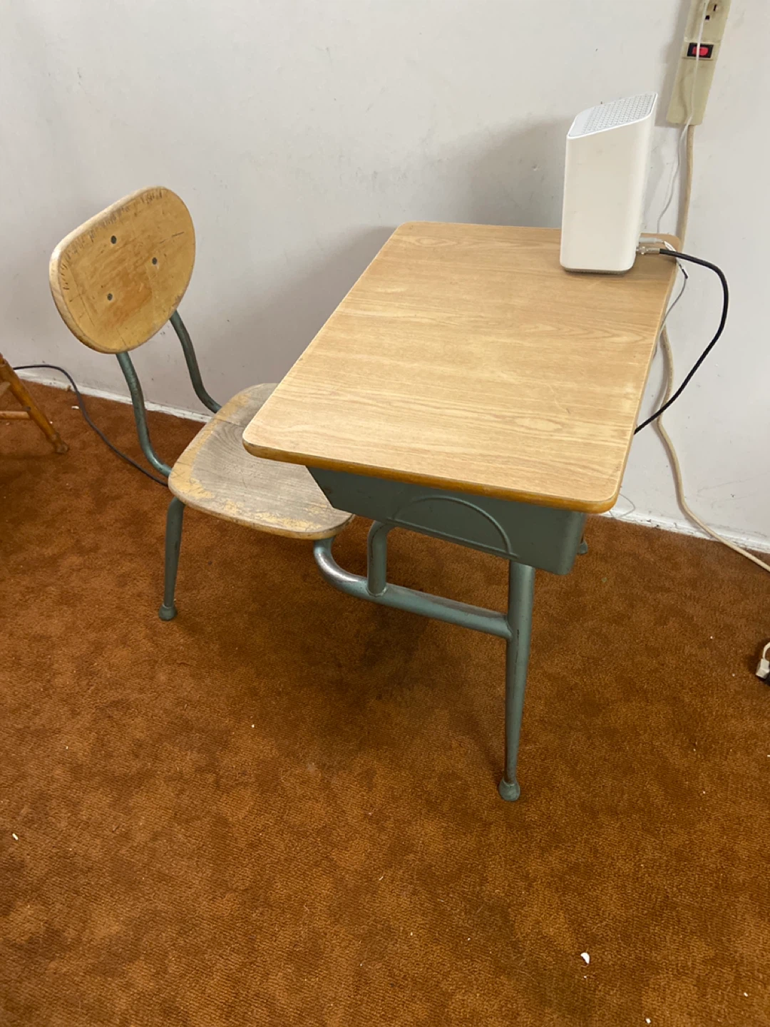 Vintage School Desk and Chair Set