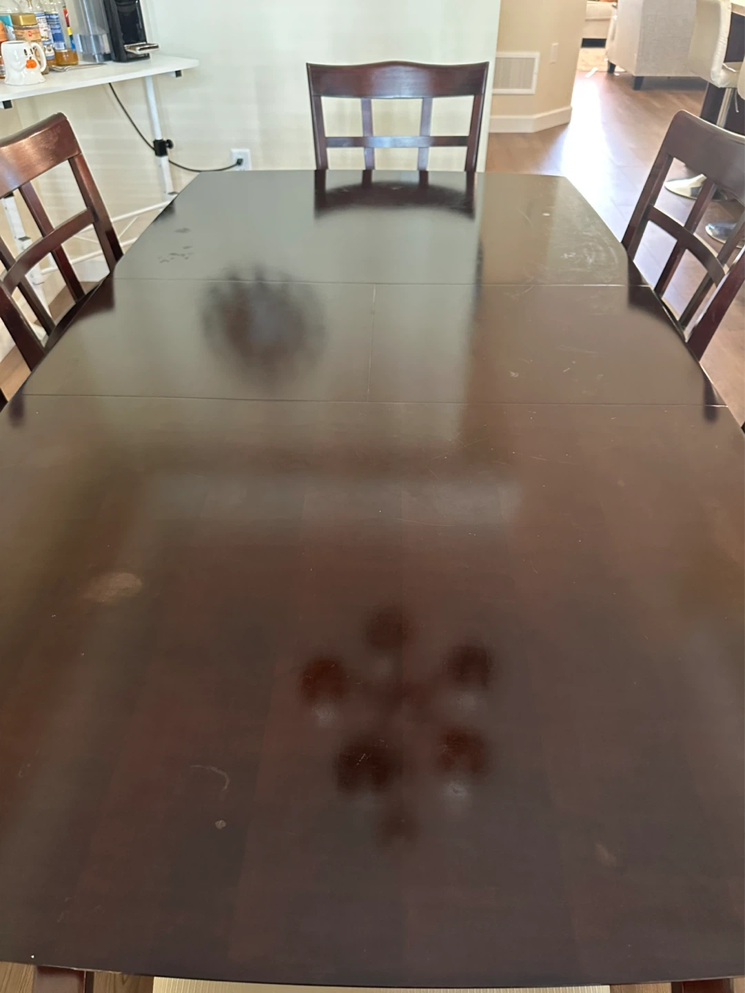 Dark Wood Dining Table and Chairs Set - photo 2