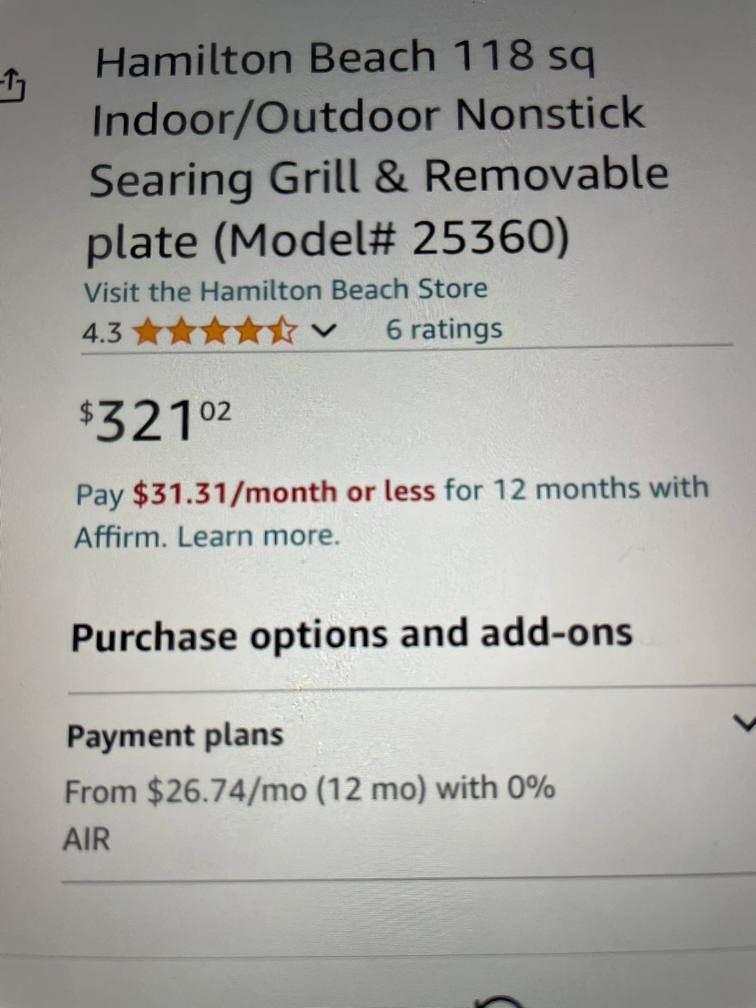 Hamilton Beach 118 sq in Indoor/Outdoor Nonstick Grilling Plate - photo 2