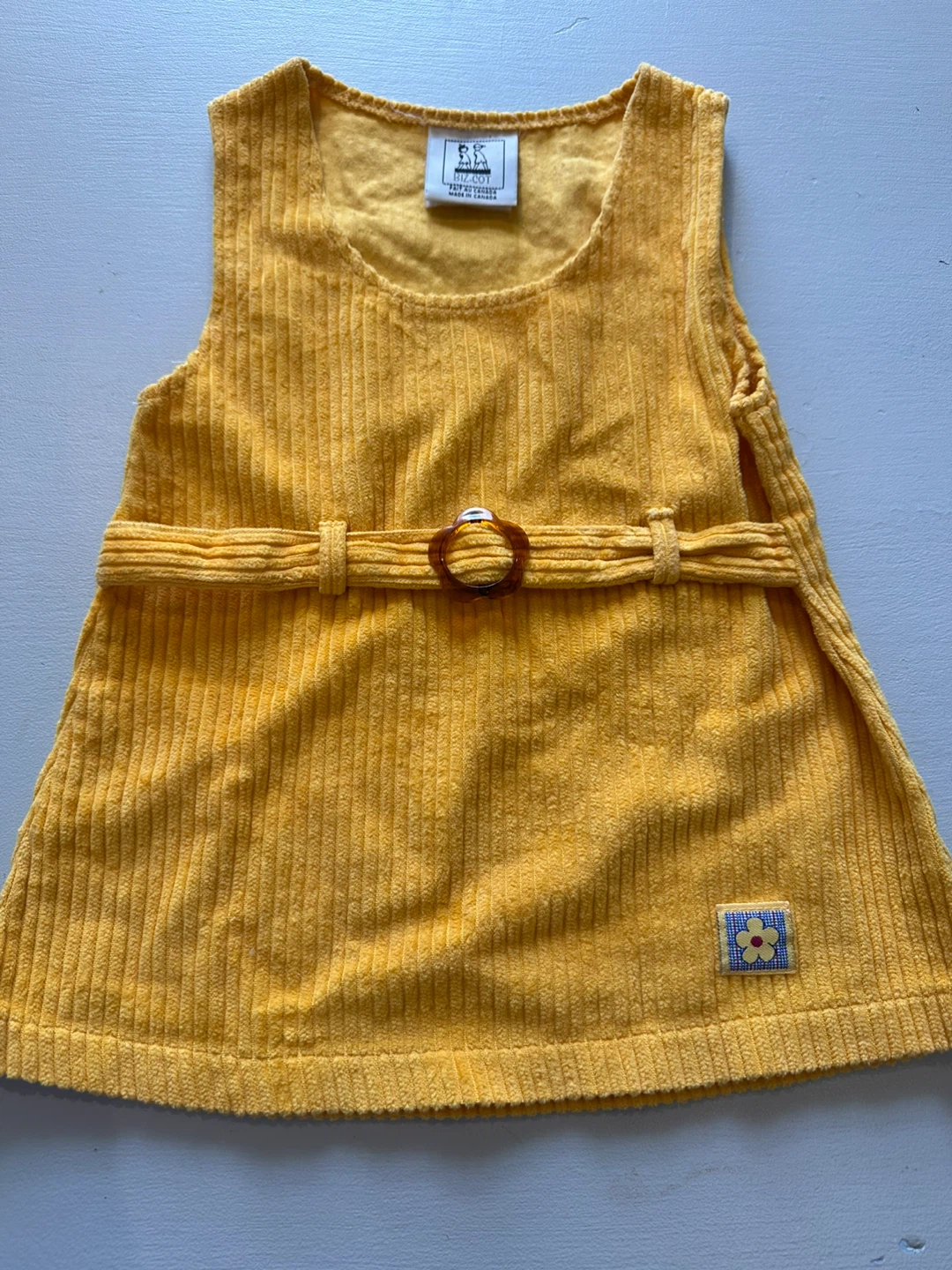 Biz-Cot Yellow Corduroy Dress