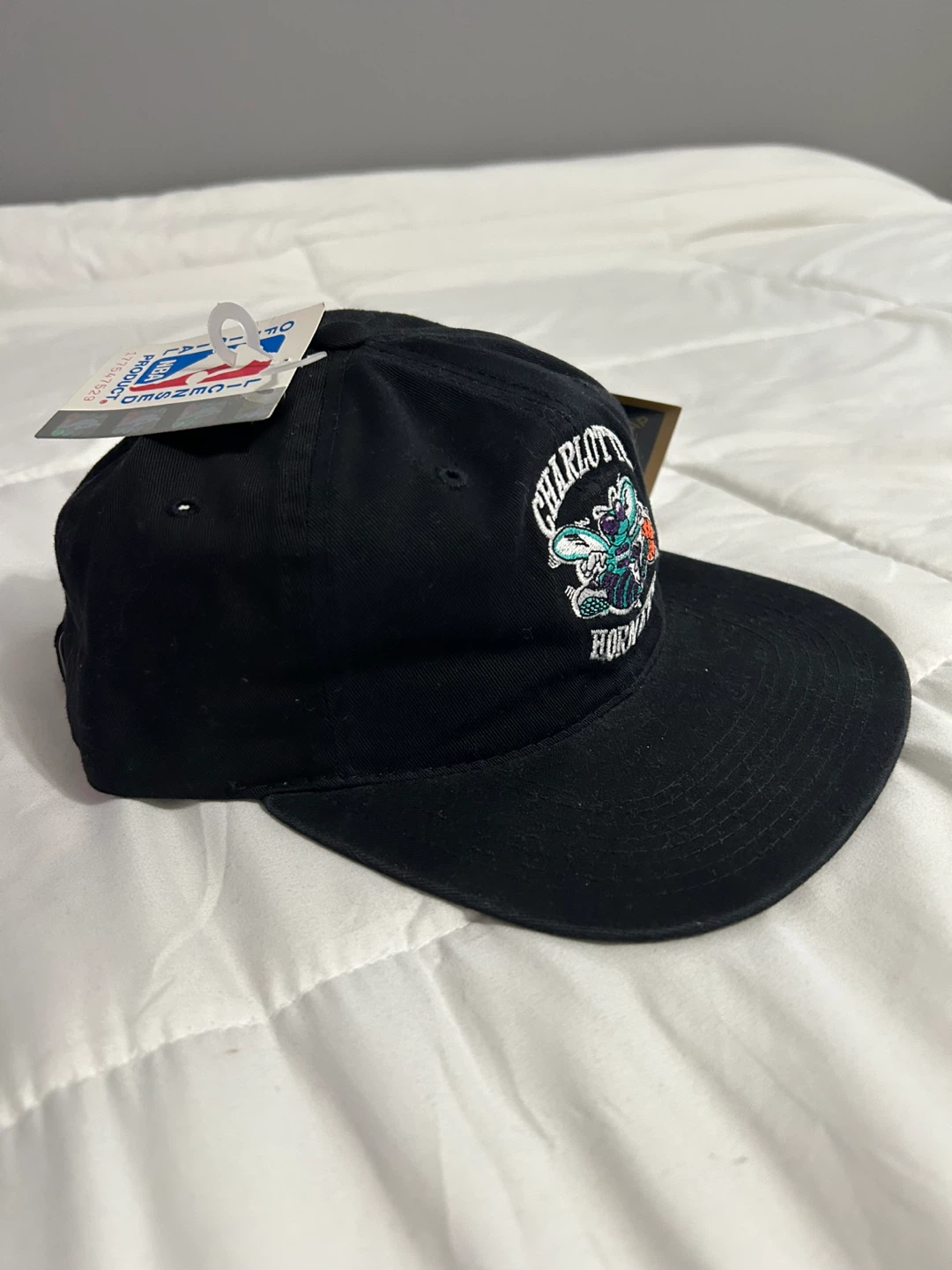 Vintage 90s Charlotte Hornets Hat NWT Black NBA Strapback Cap - photo 2