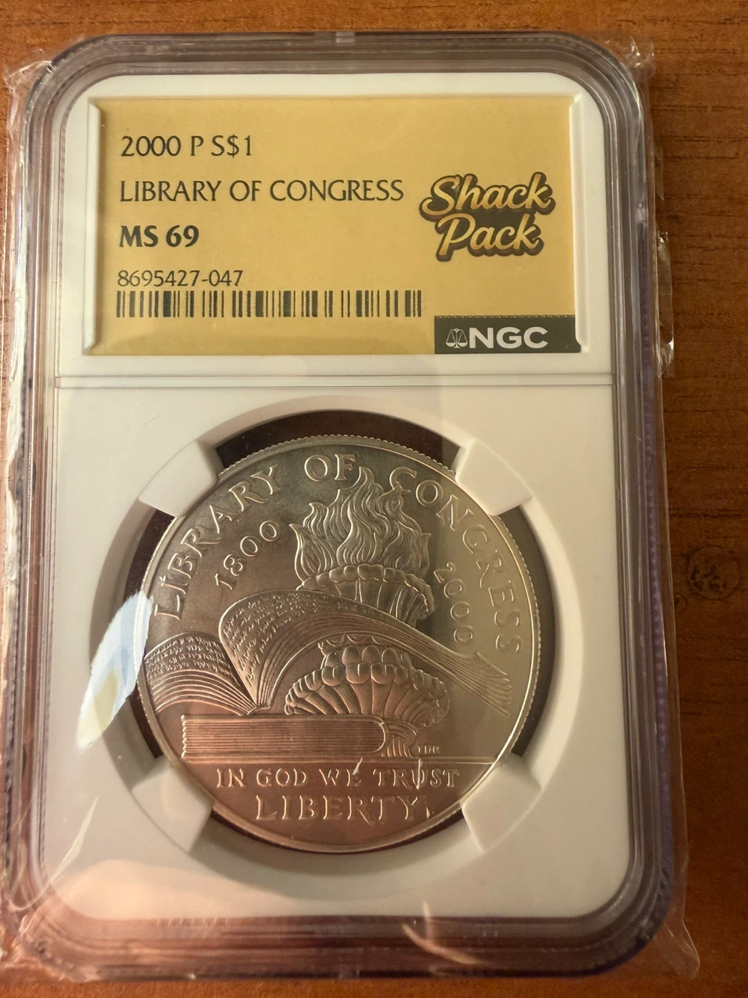 2000 P Silver  S$1 Library of Congress NGC MS 69 Coin
