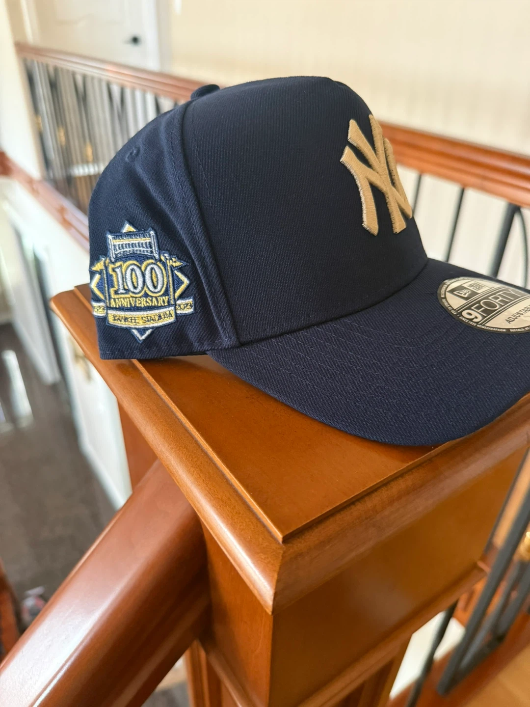 New York Yankees 100th Anniversary Fitted Cap - Blue/Gold - photo 2
