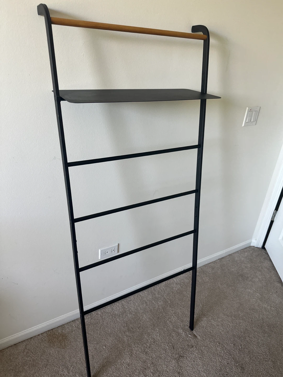 Yamazaki Leaning Storage Ladder With Shelf - Steel - photo 2