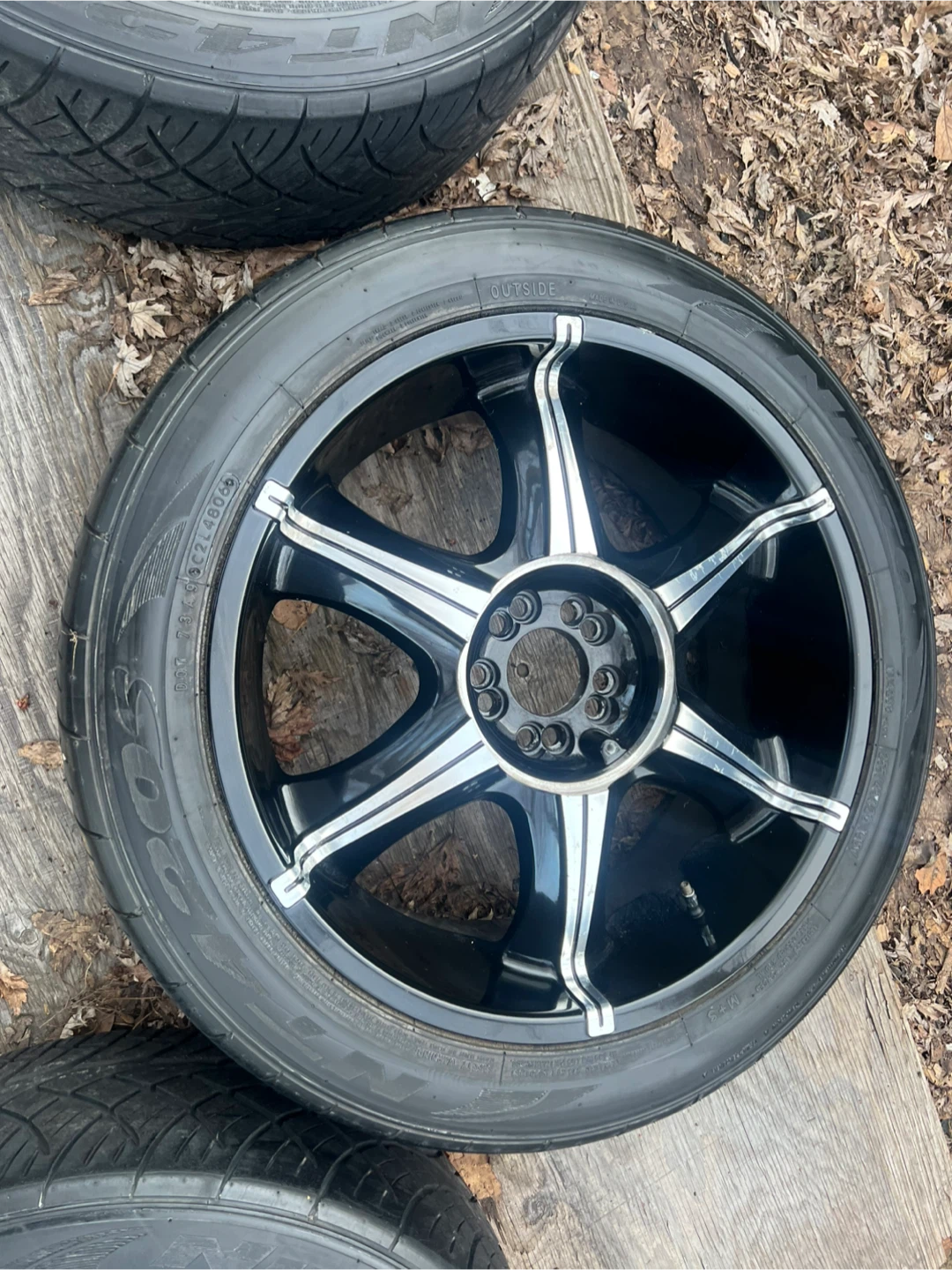 255/45ZR20 105Y Tires on Black and Silver Rims (Set of 4)