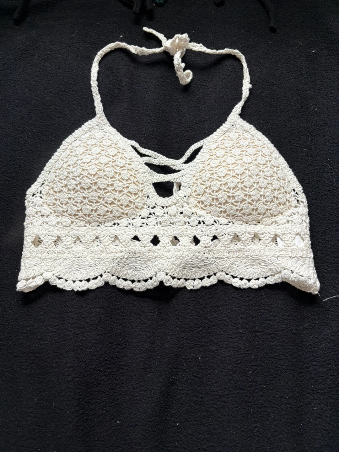 White Crochet Halter Top