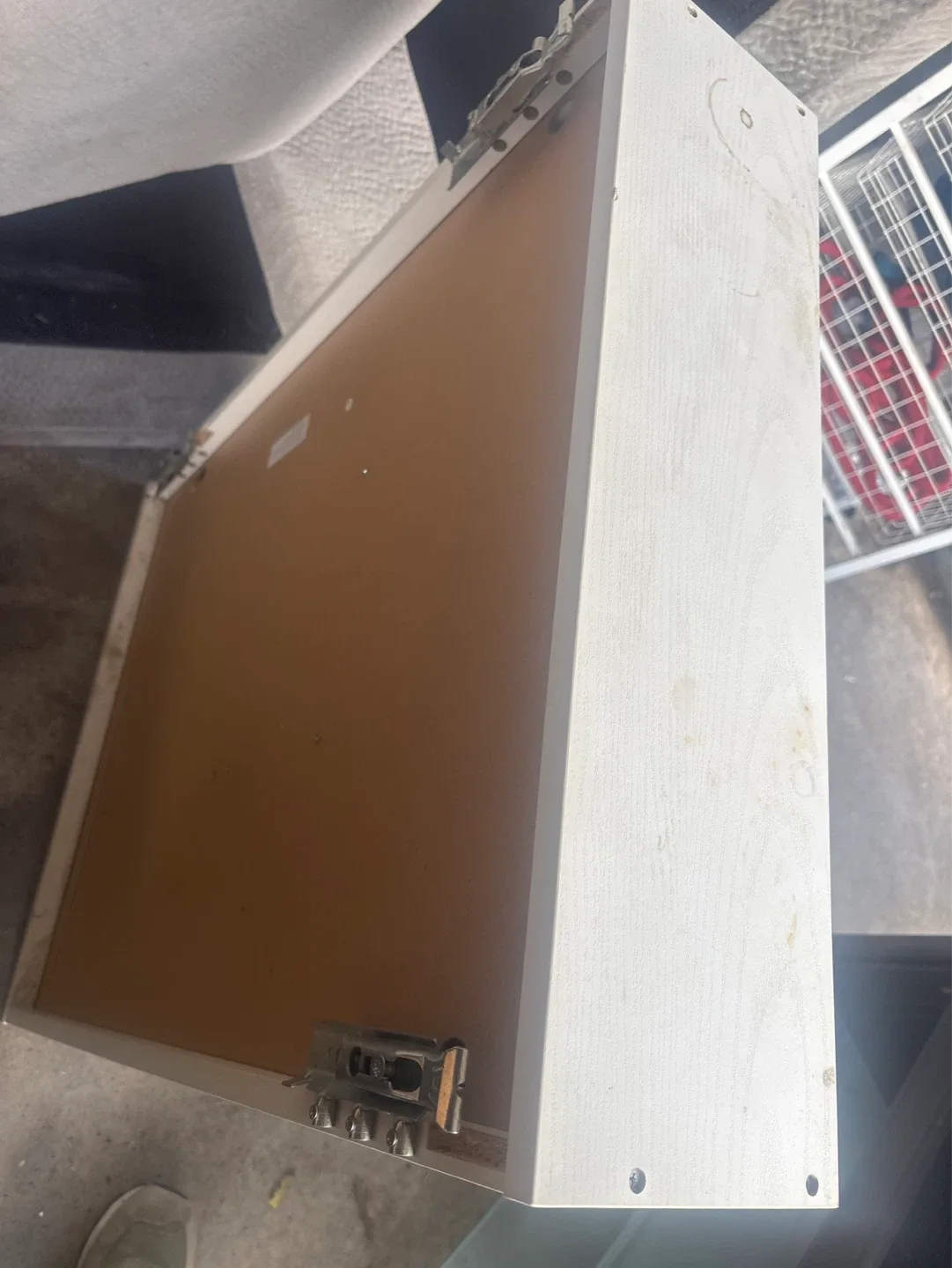 White Fold Down Wall Desk with Shelves - photo 4