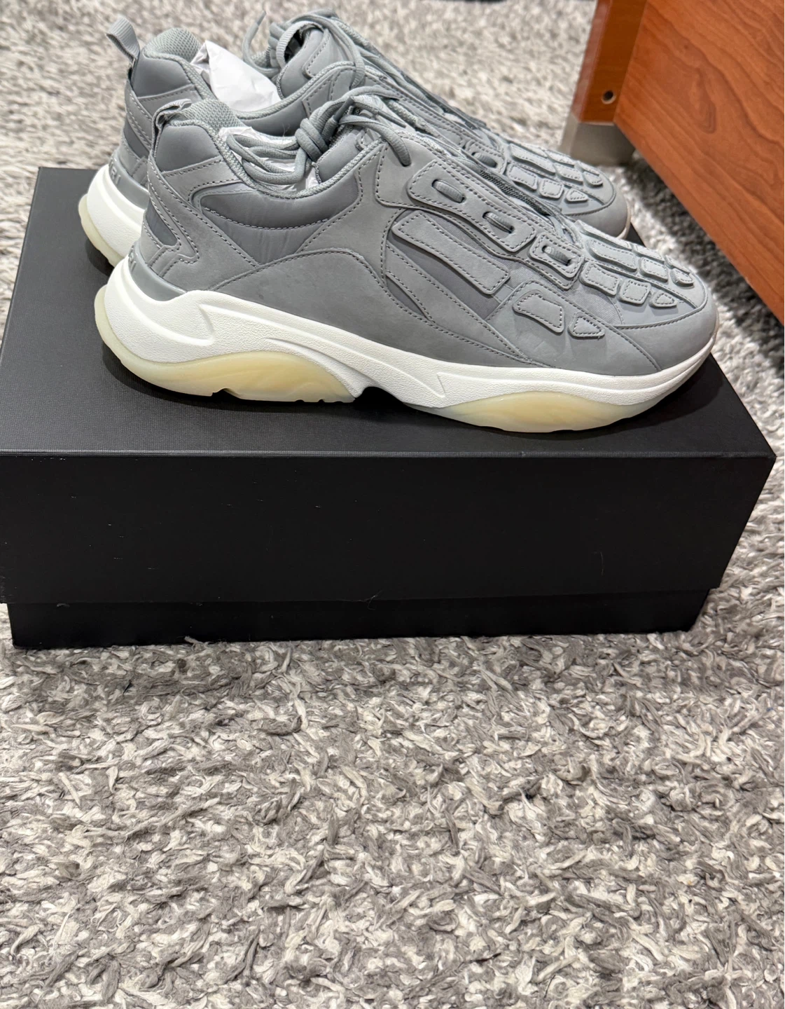 AMIRI Grey Bone Runner Sneakers Size 46