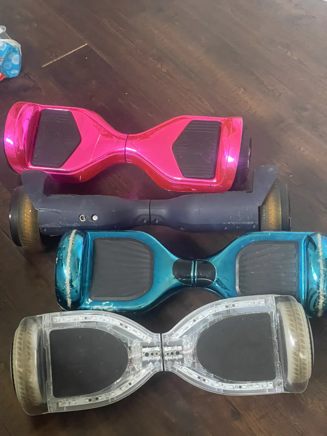 Lot of 3 Hoverboards - Pink, Blue, Clear - photo 2
