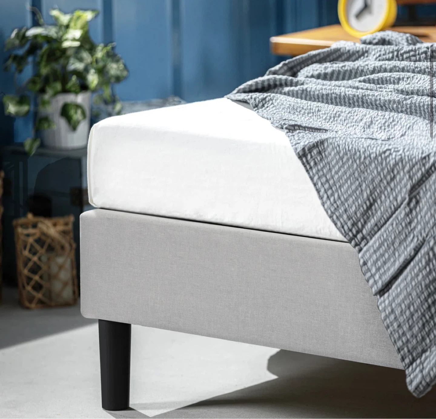 King Bed Set – Beautyrest Hybrid Firm + Grey Upholstered Frame - photo 4