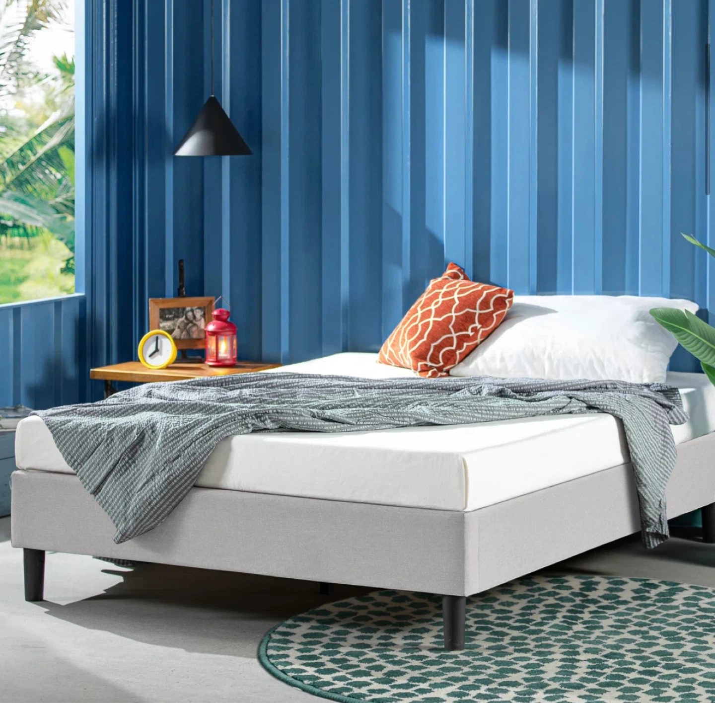 King Bed Set – Beautyrest Hybrid Firm + Grey Upholstered Frame - photo 3