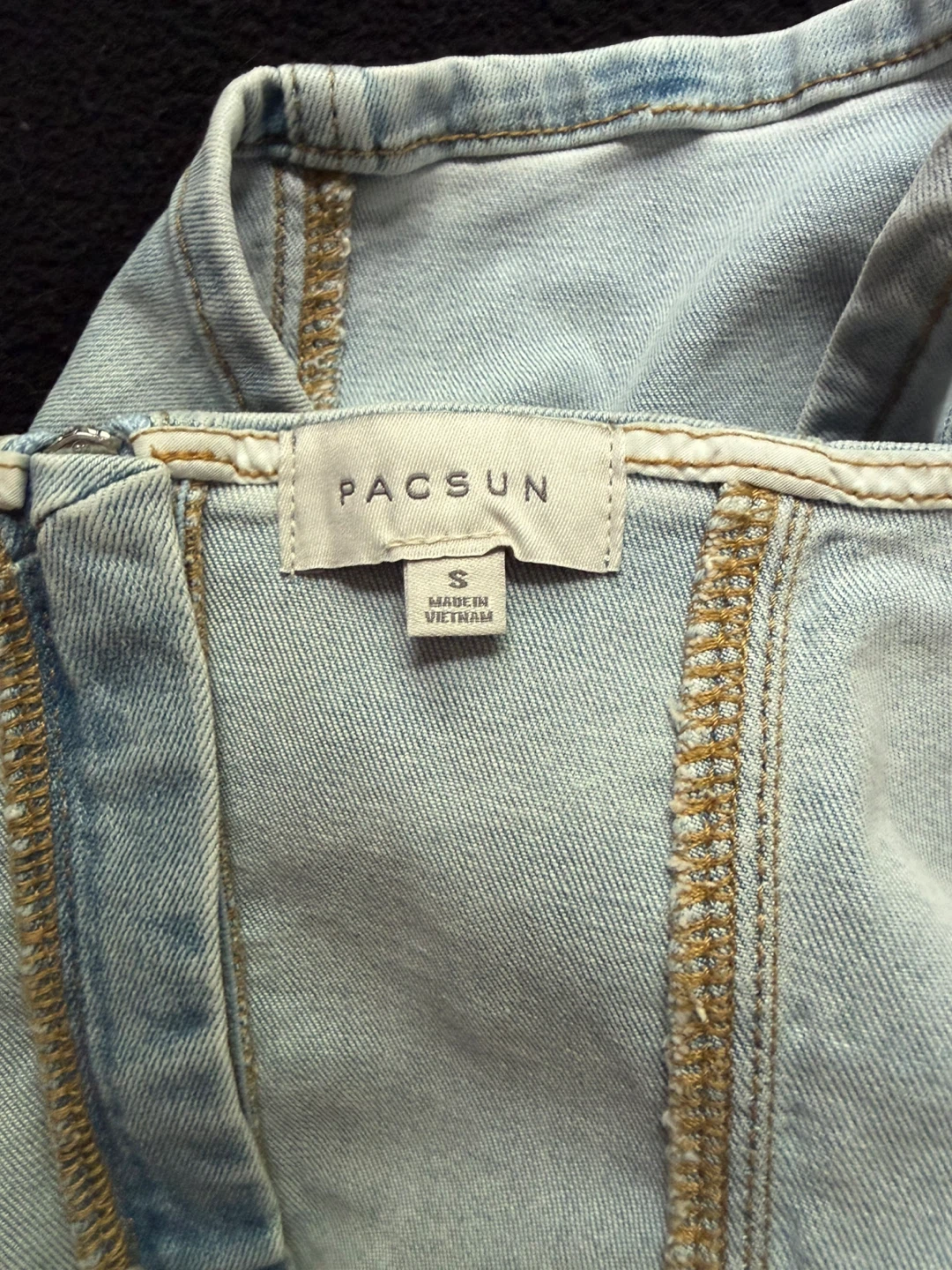 PacSun Light Wash Denim Halter Corset Top - Size S - photo 3